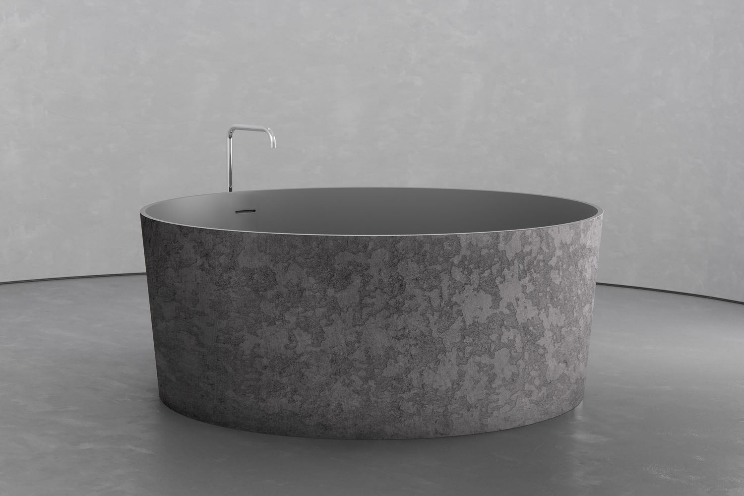 Freestanding round soaking tub