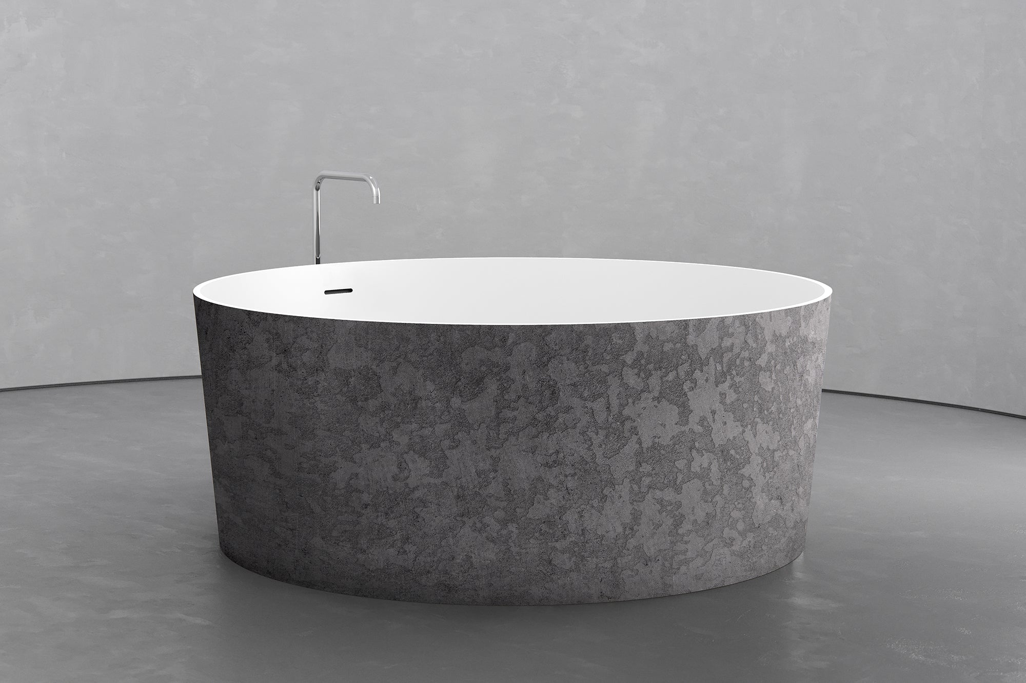 Freestanding round soaking tub