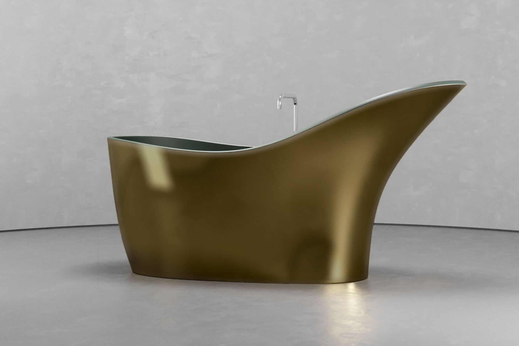 Freestanding slipper shape bathtub