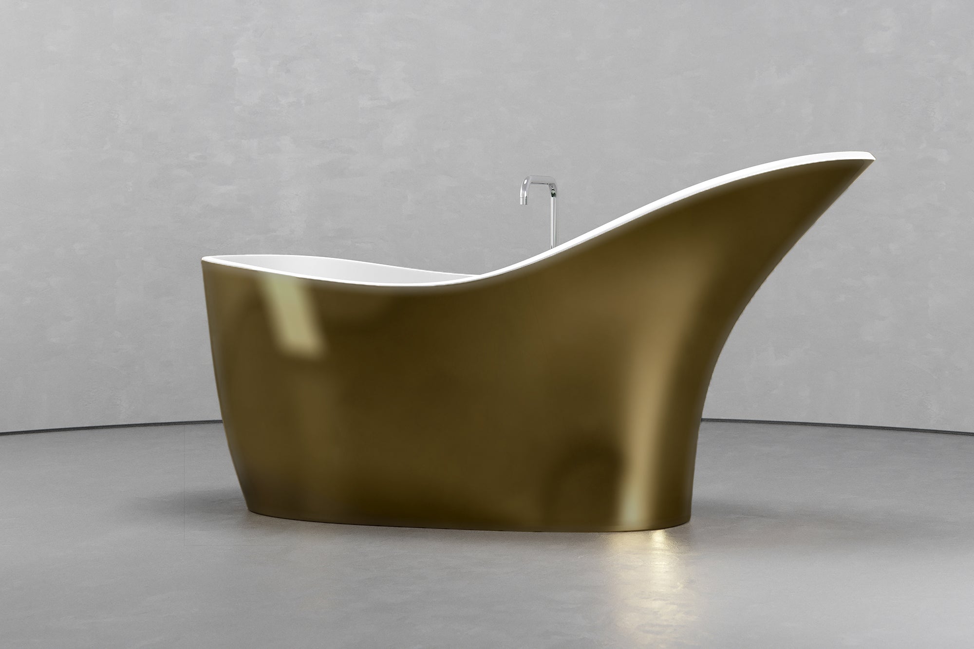 Freestanding slipper shape bathtub