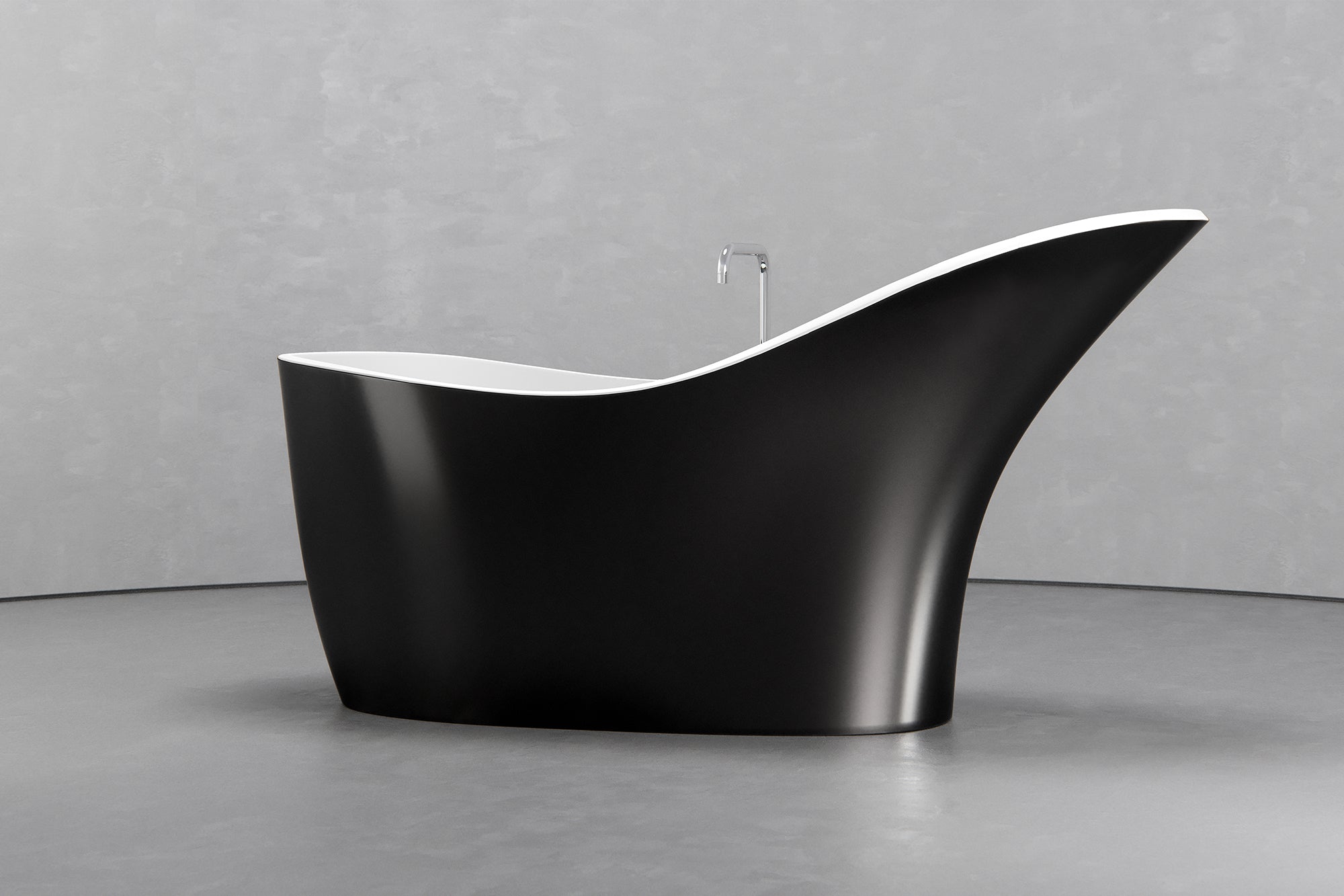 Freestanding slipper shape bathtub
