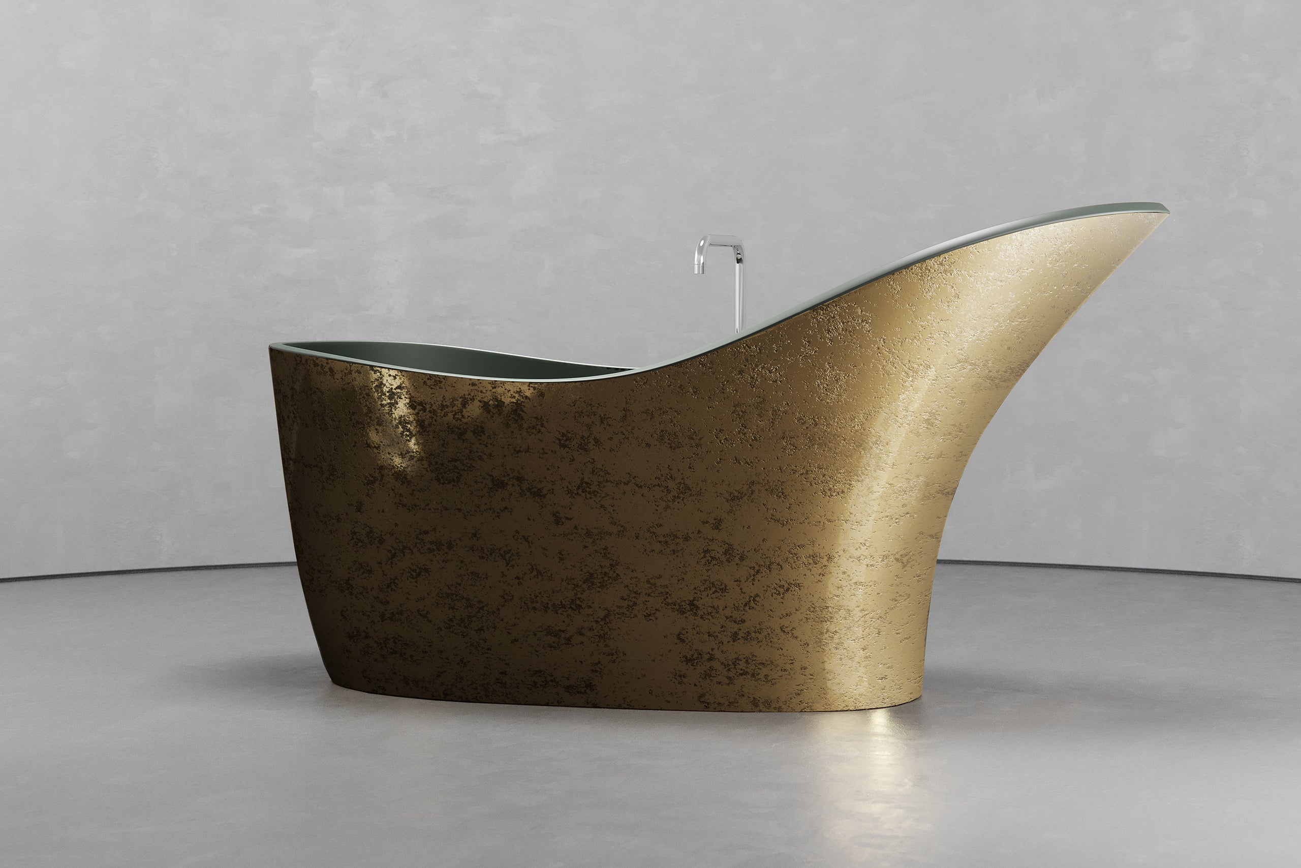Freestanding slipper shape bathtub