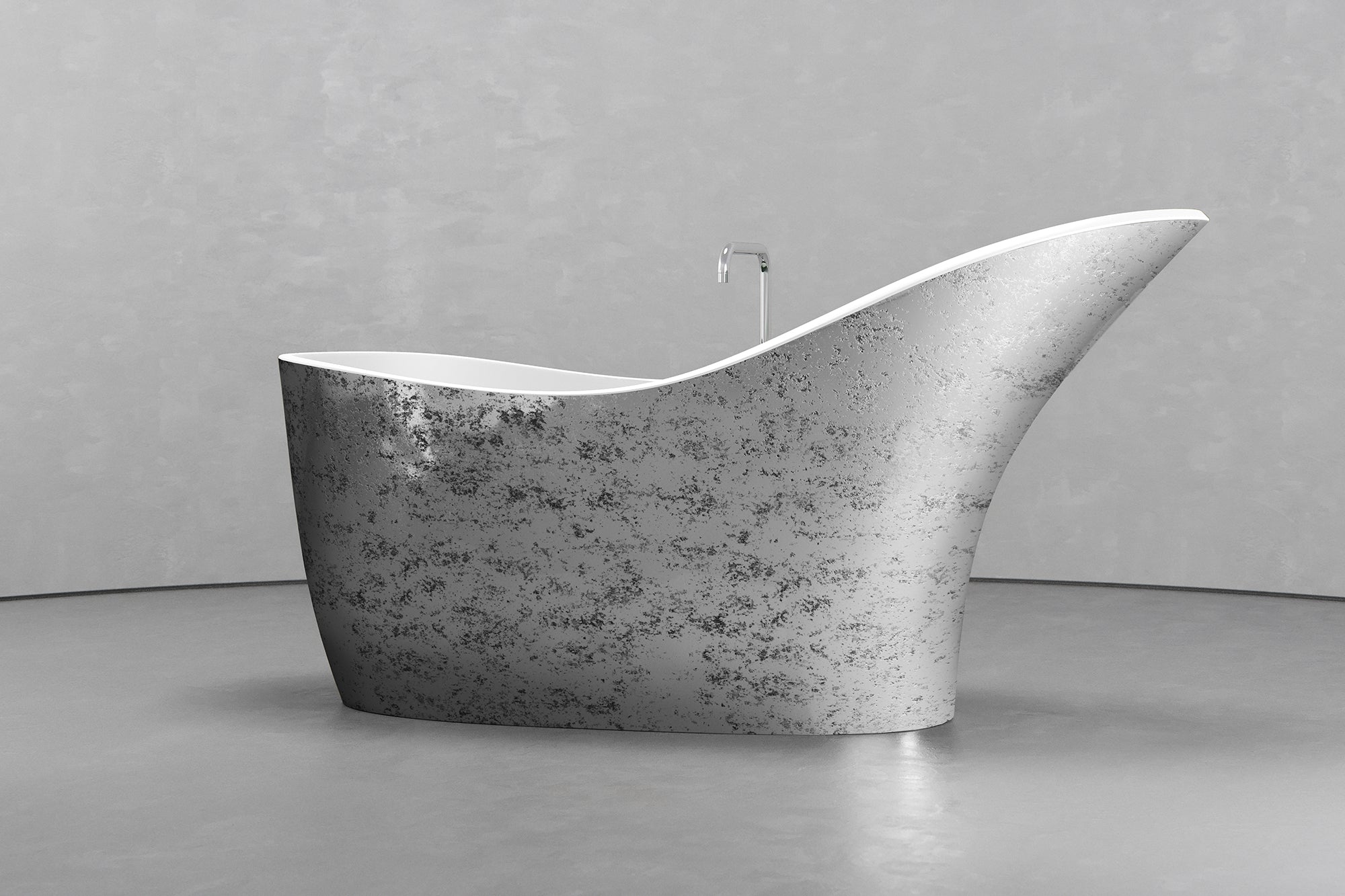 Freestanding slipper shape bathtub