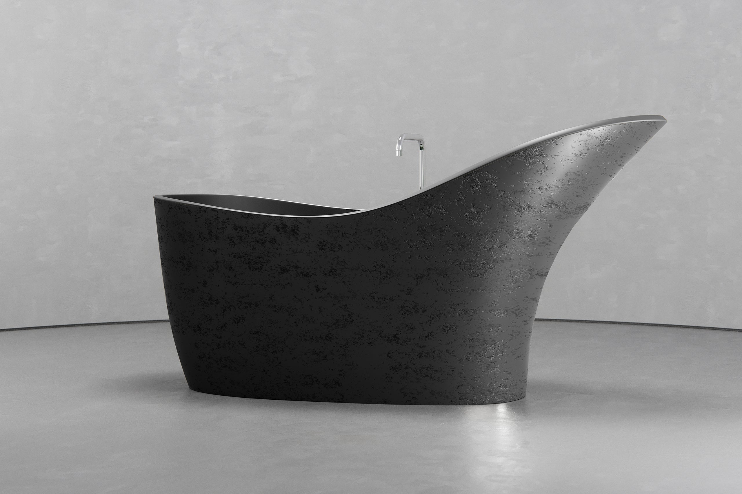 Freestanding slipper shape bathtub