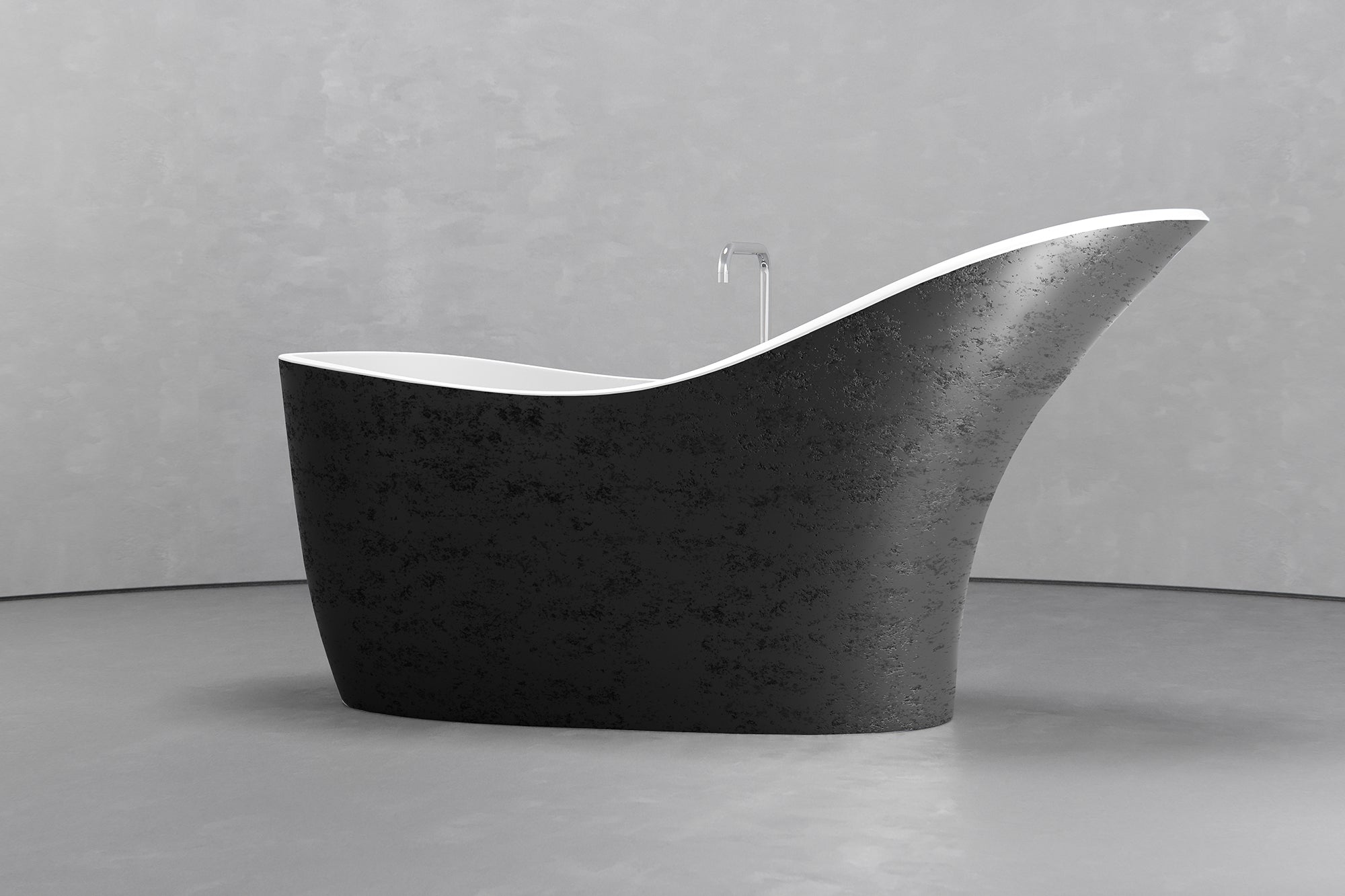 Freestanding slipper shape bathtub