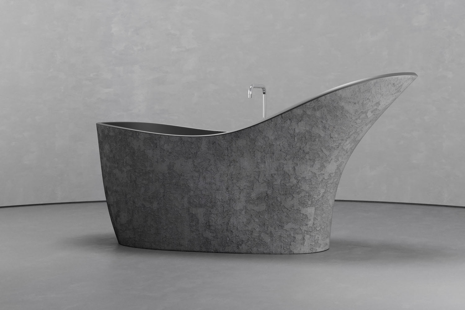 Freestanding slipper shape bathtub