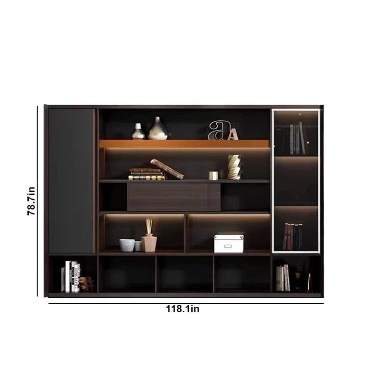 Fulton · Office Shelves w/ Integrated Lighting & Closet Storage