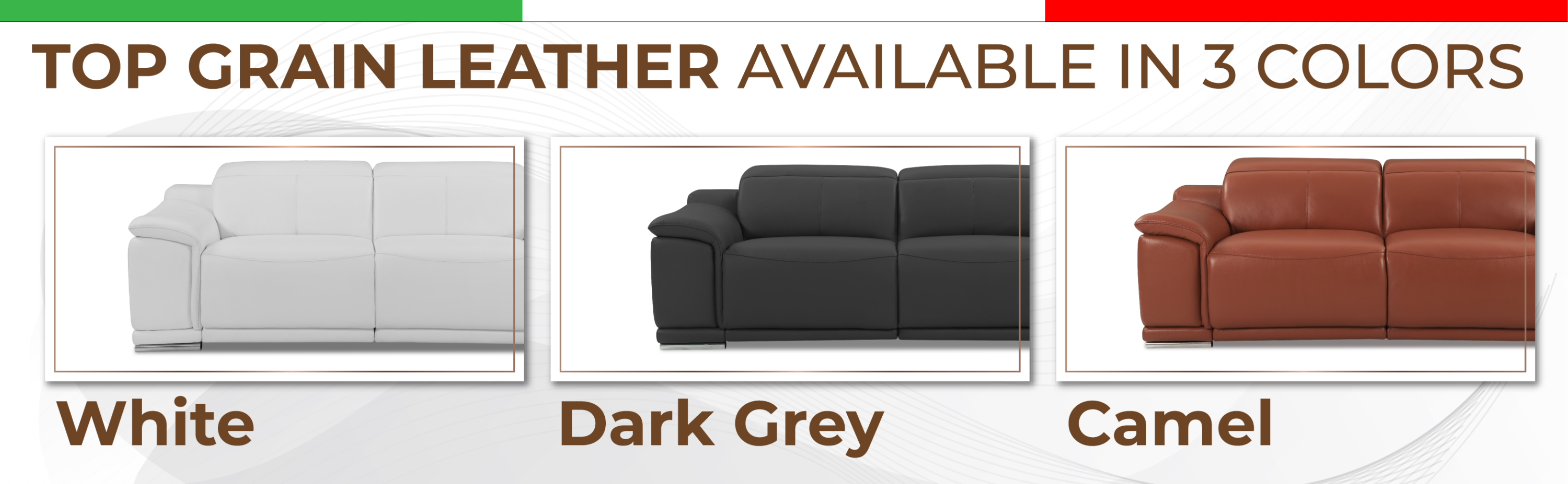 Genuine Italian Leather Power Reclining Sofa