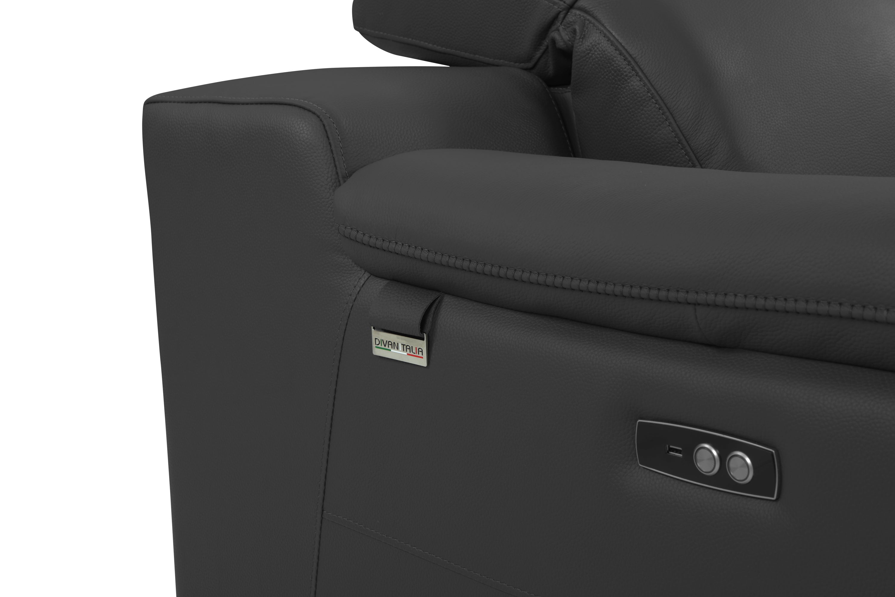 Genuine Italian Leather Power Reclining Sofa