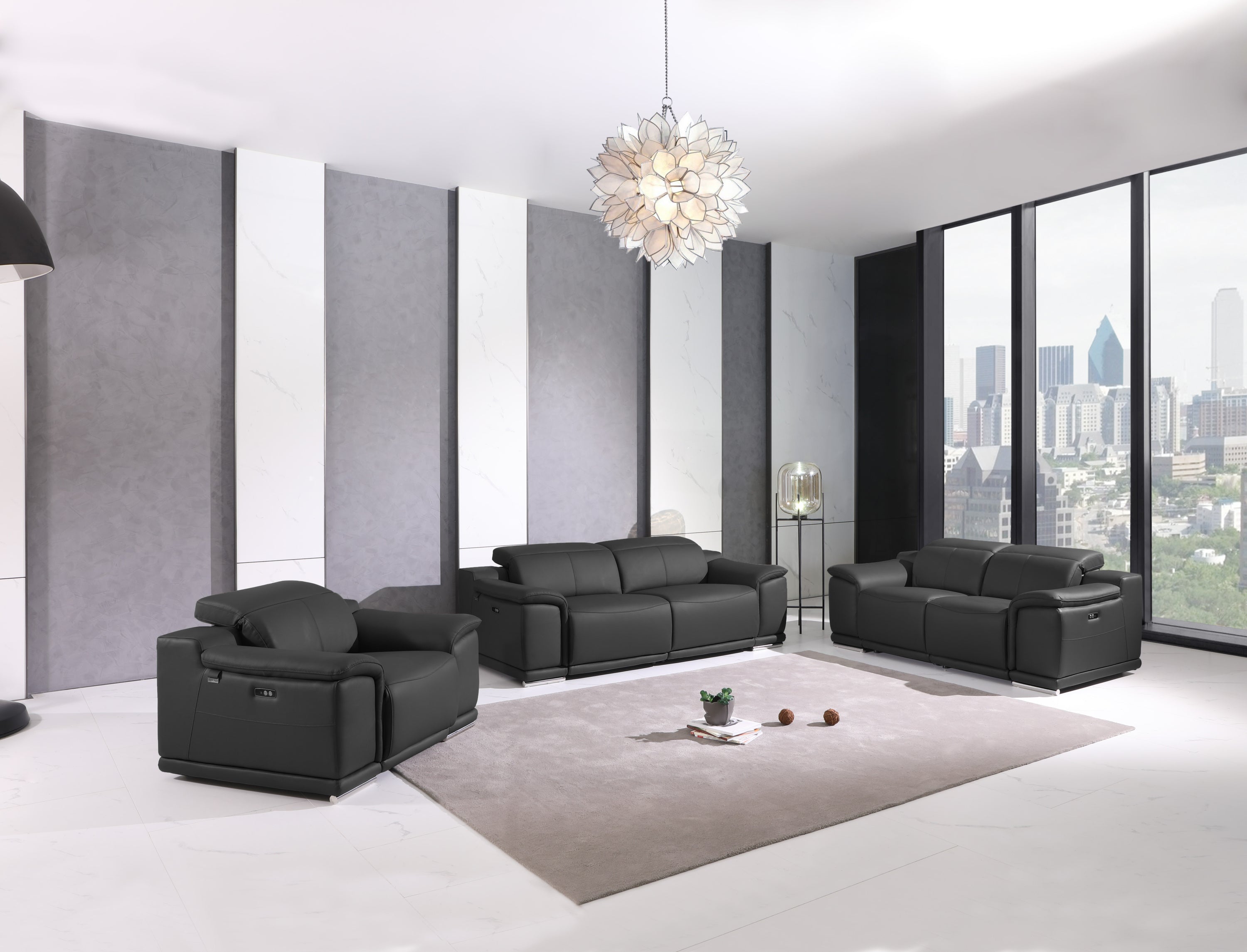 Genuine Italian Leather Power Reclining Sofa