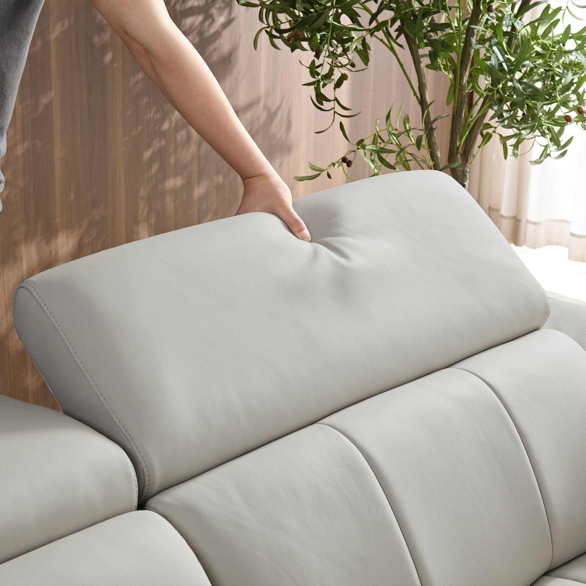 Genuine Leather Reclining Sectional Sofa