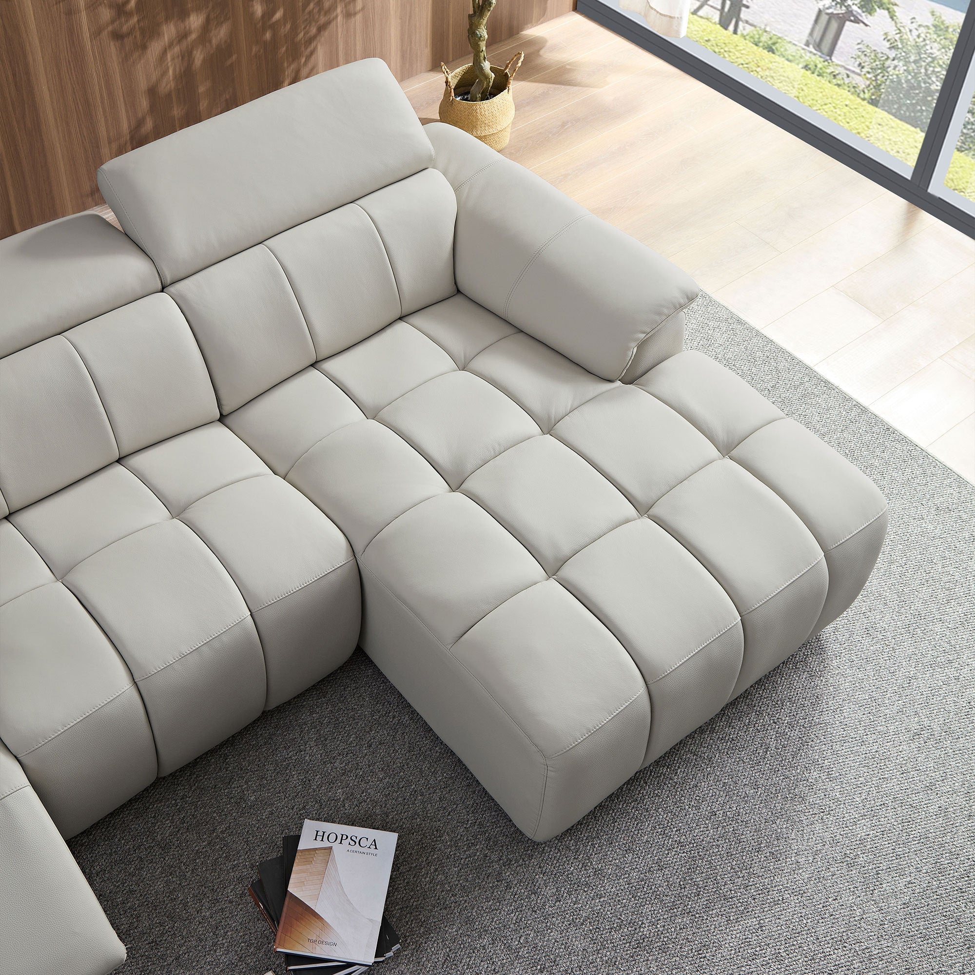 Genuine Leather Reclining Sectional Sofa