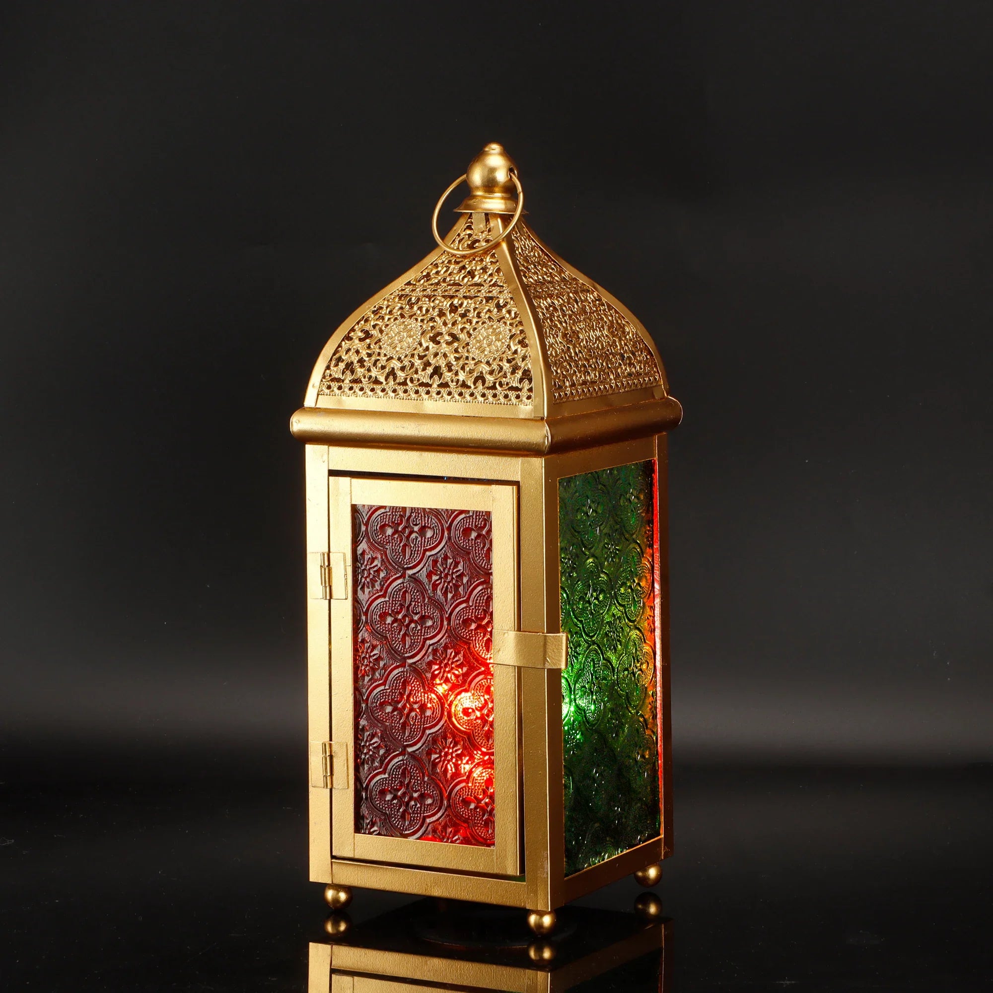 Gold Moroccan Lantern 12" H Battery Operated Decorative Lantern