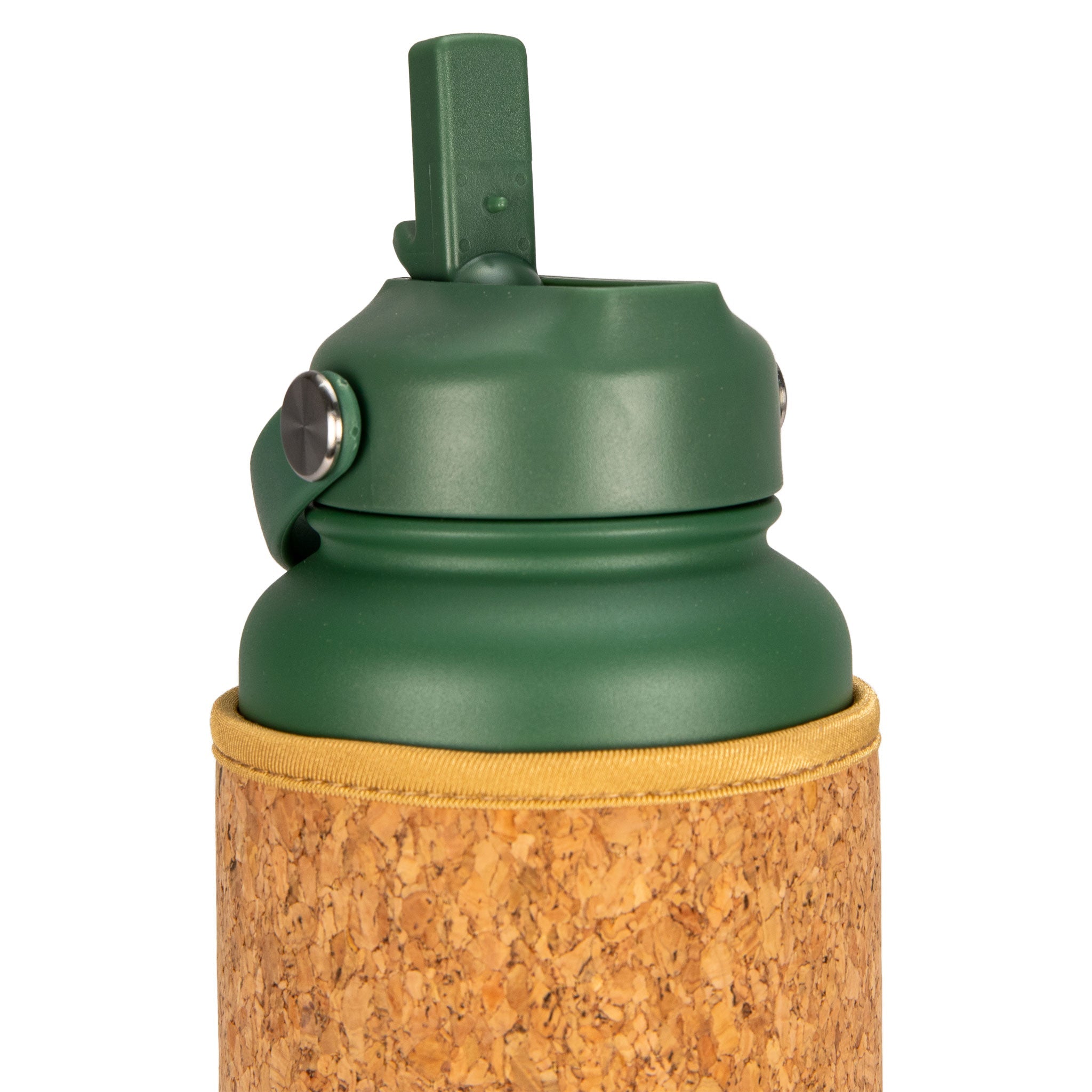 Green Cork Sleeve Bottle with Flip Straw Lid | 32oz