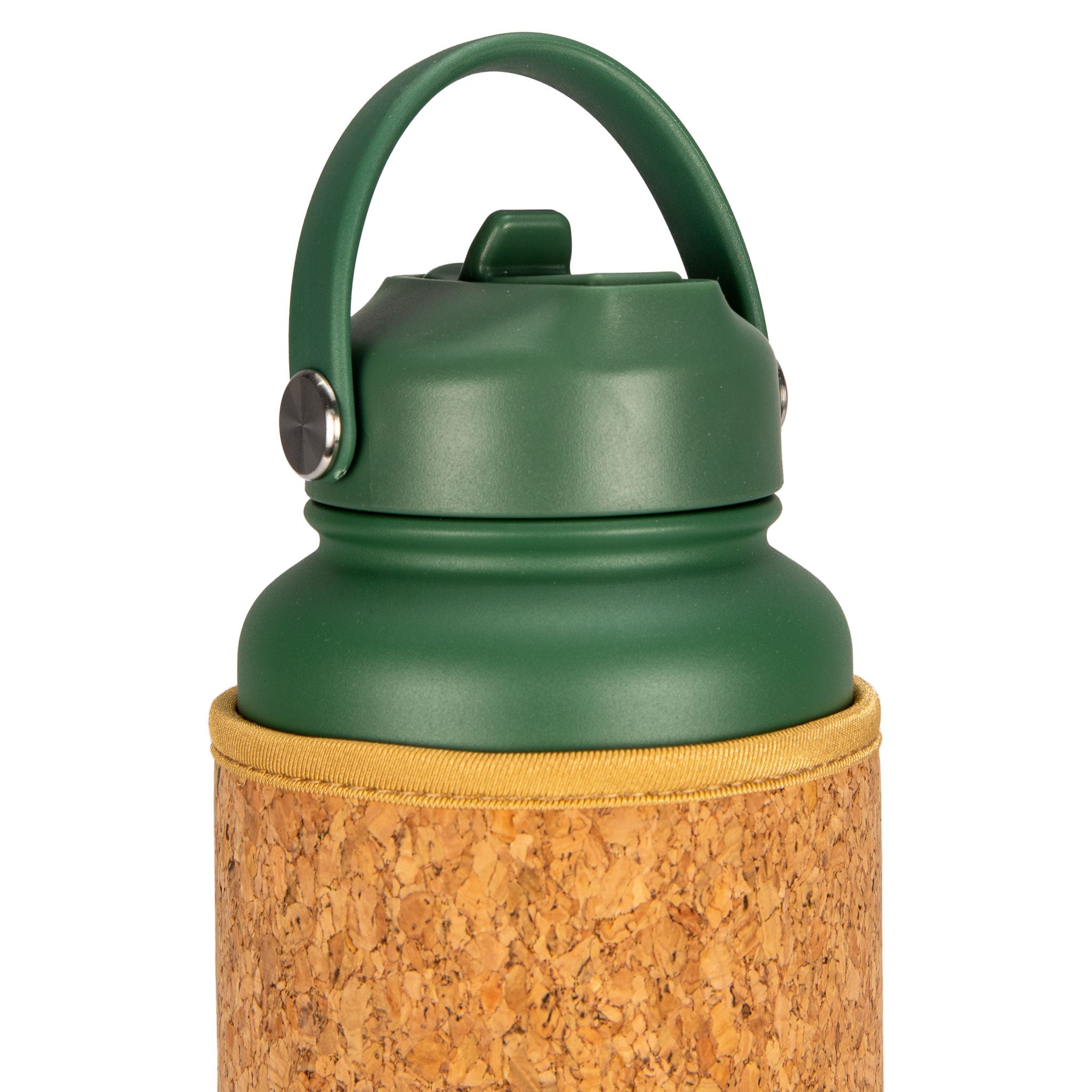 Green Cork Sleeve Bottle with Flip Straw Lid | 32oz