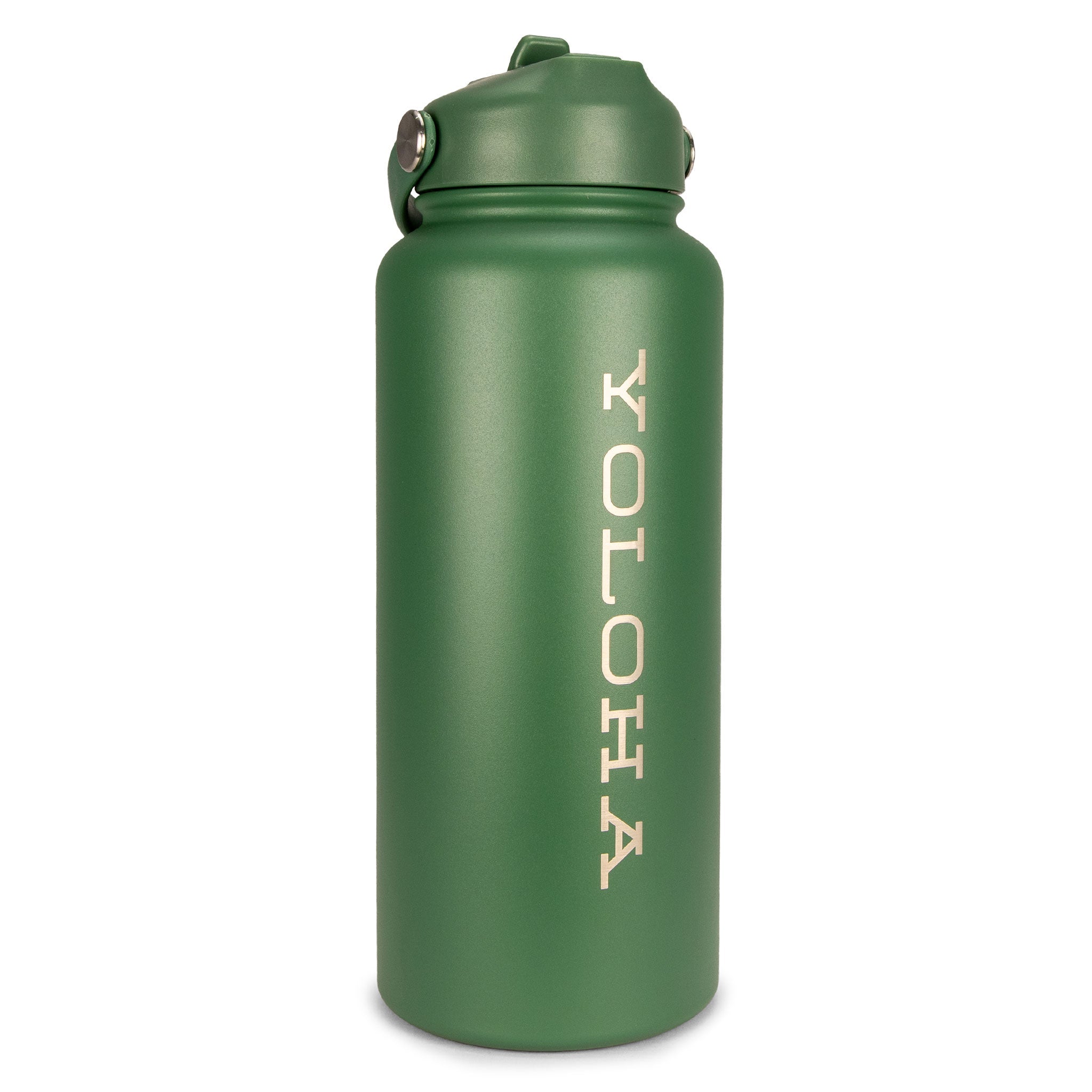 Green Cork Sleeve Bottle with Flip Straw Lid | 32oz