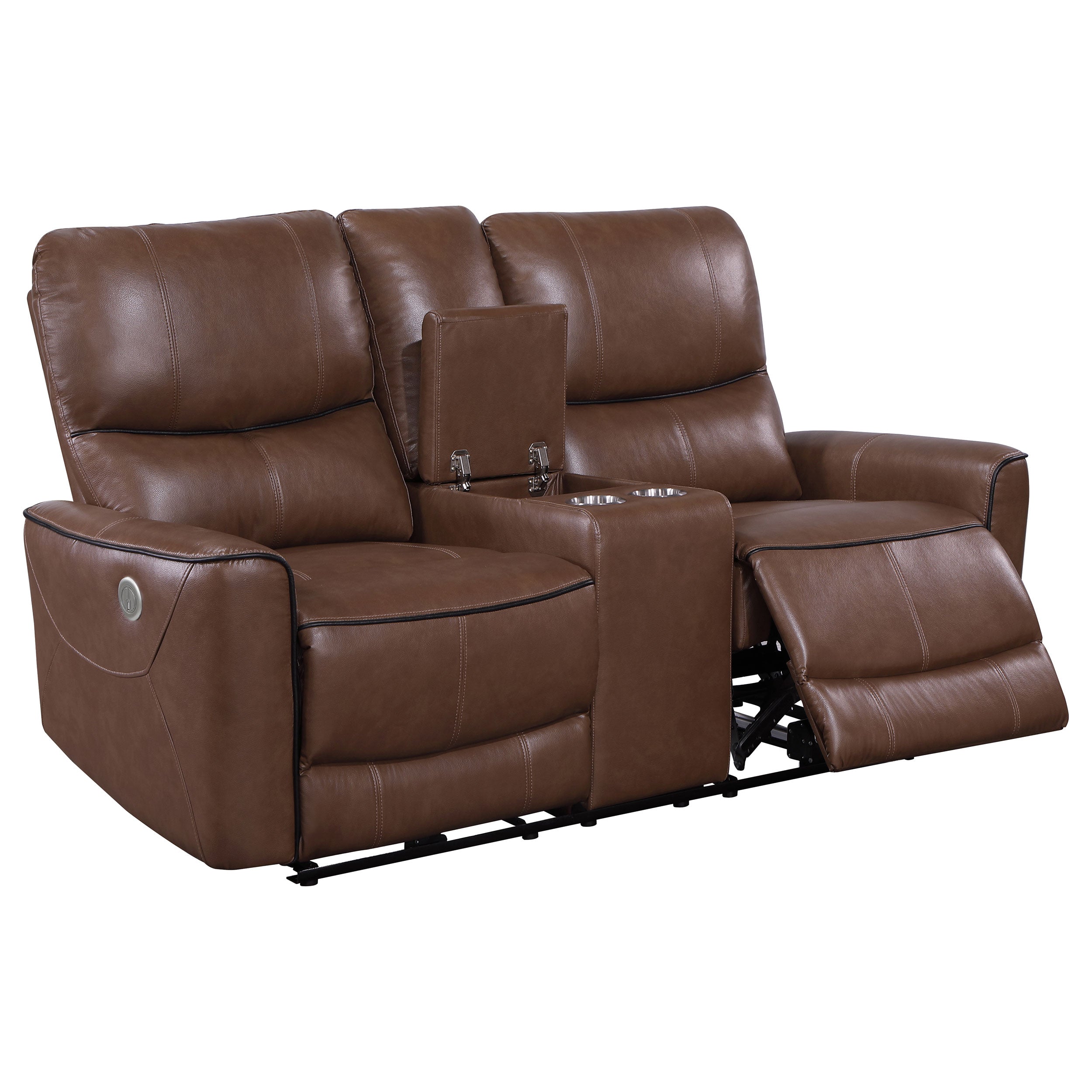 Greenfield 2-piece Power Reclining Sofa Set Saddle Brown