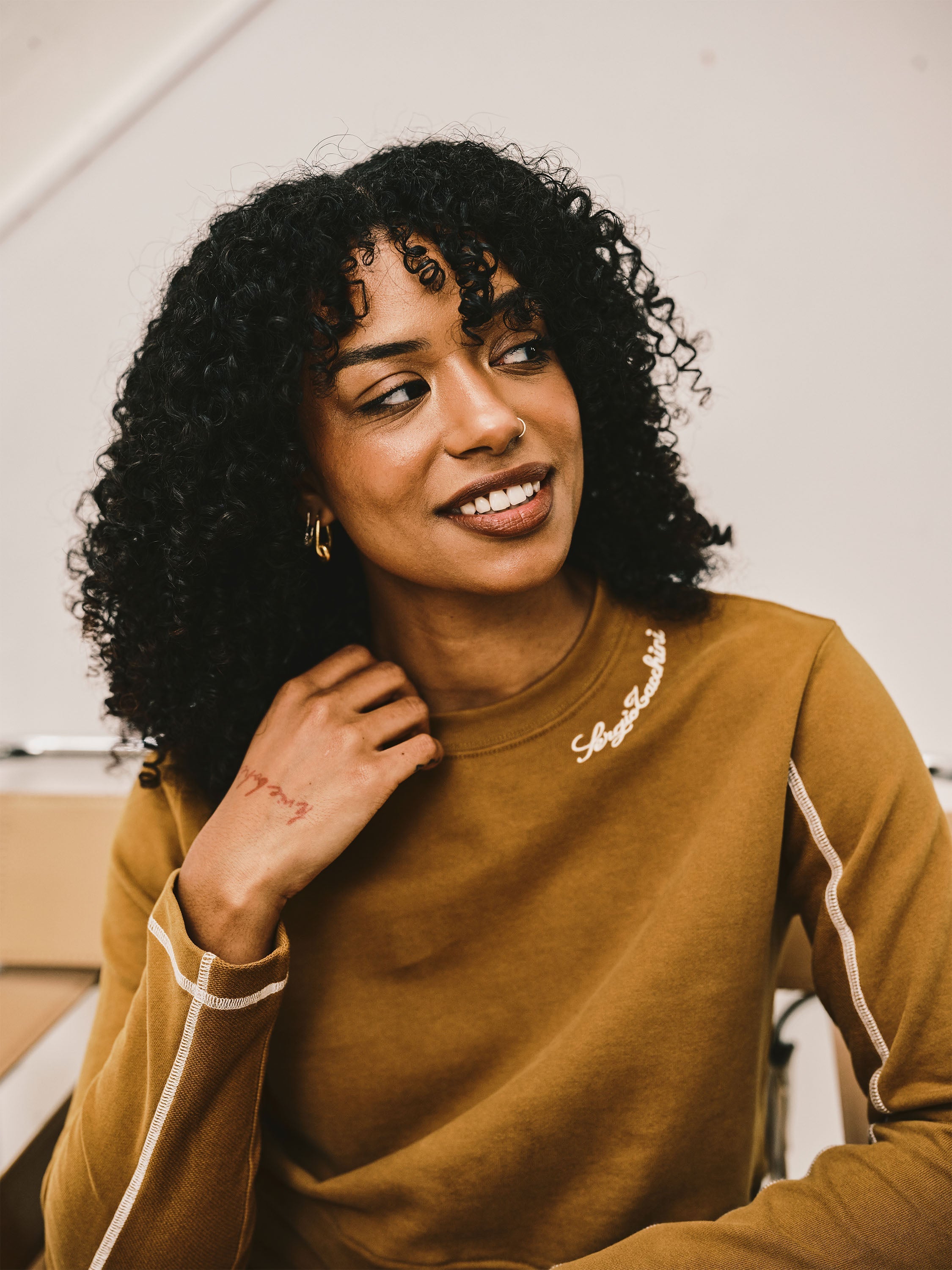 Greta Crewneck- Bronze Brown