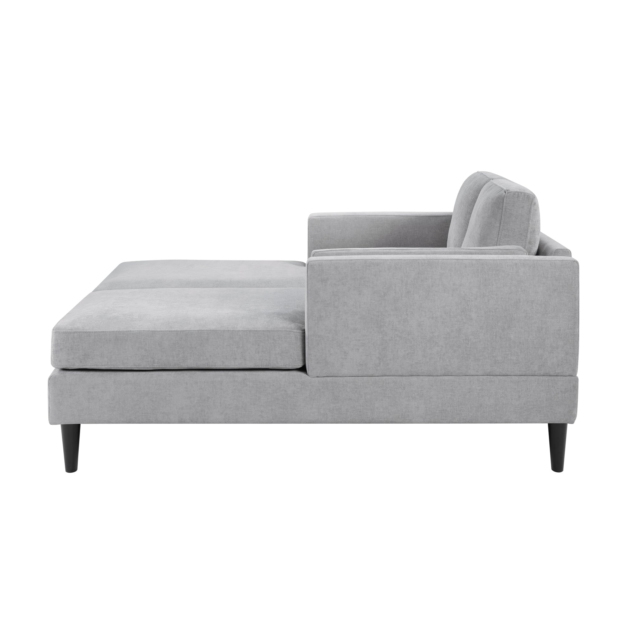 Grey Chenille Chaise Lounge Sofa
