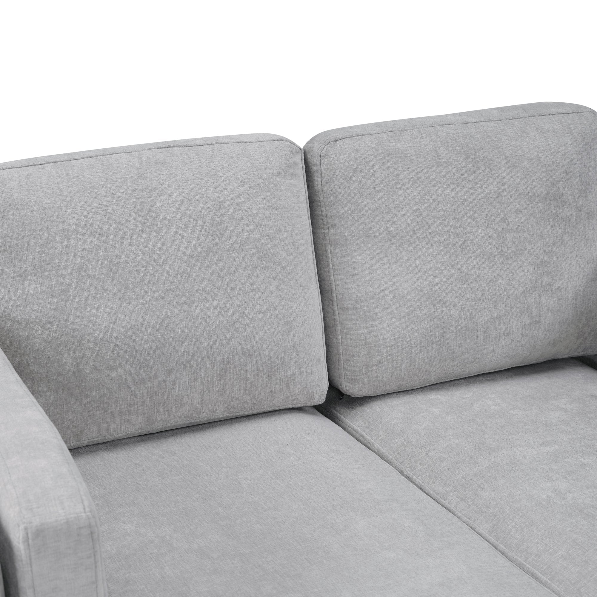 Grey Chenille Chaise Lounge Sofa