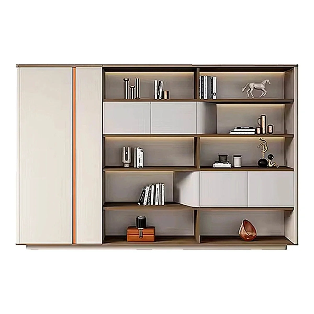 Hadwyn · Office Shelves w/ Lighting & Storage