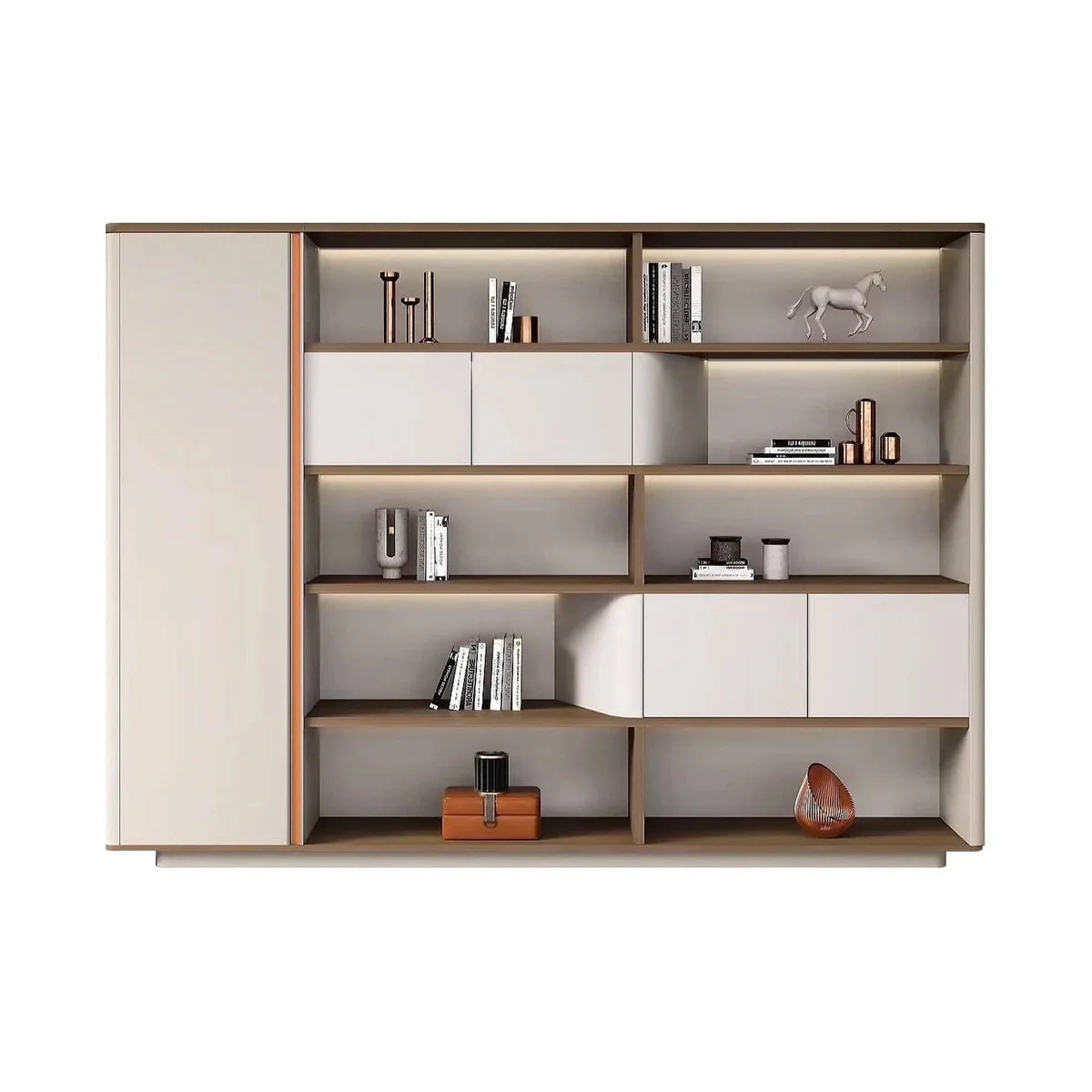 Hadwyn · Office Shelves w/ Lighting & Storage