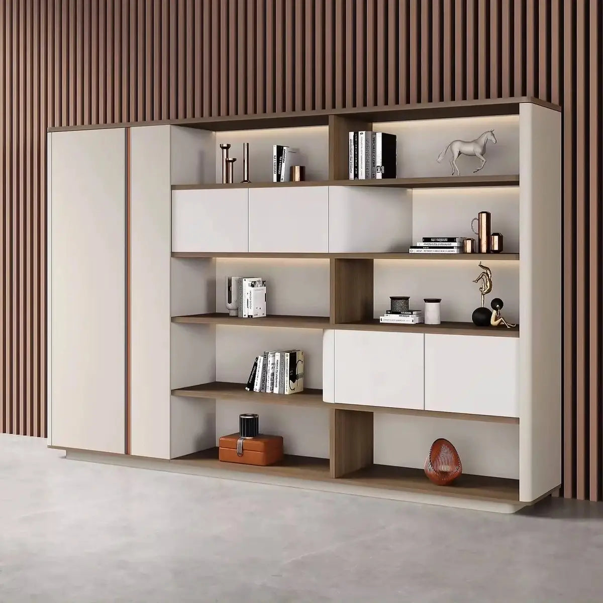 Hadwyn · Office Shelves w/ Lighting & Storage