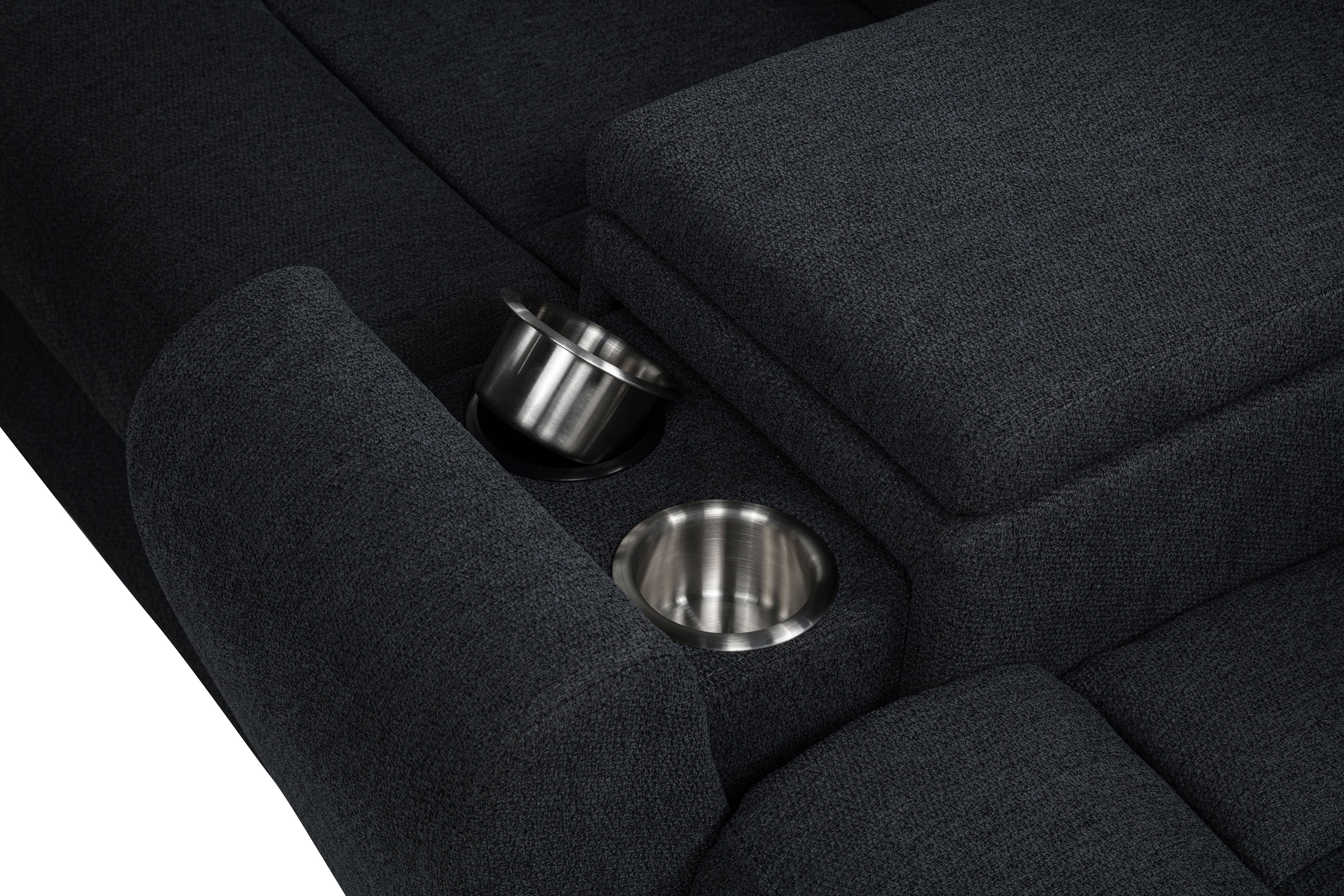 Hagen Upholstered Power Reclining Sectional Sofa Steel Grey