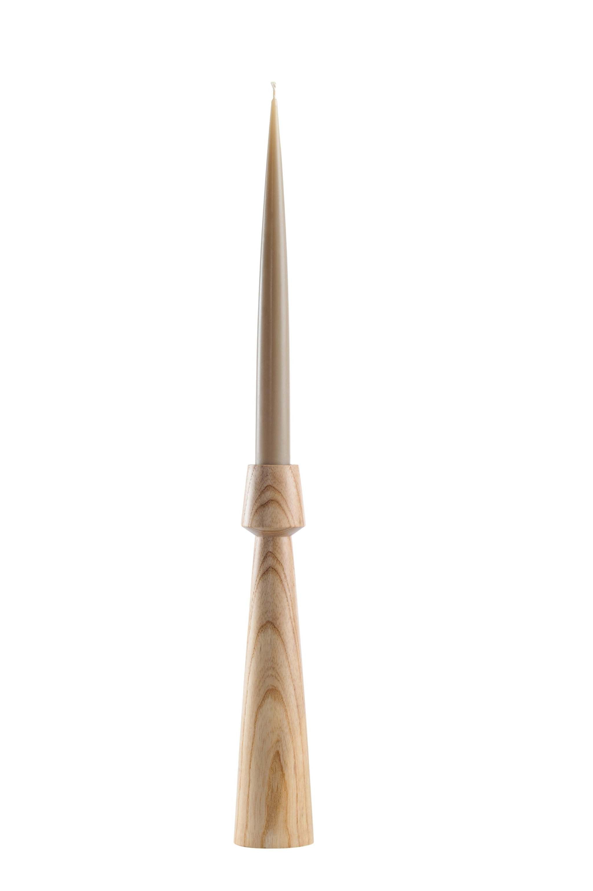 Hand-Carved Wooden Candle Holder