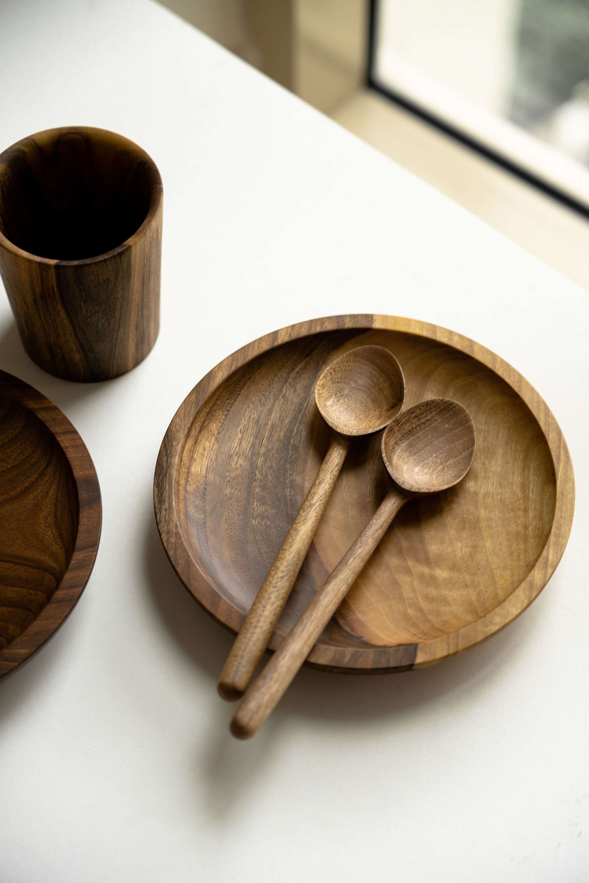 Hand Carved Wooden Plate
