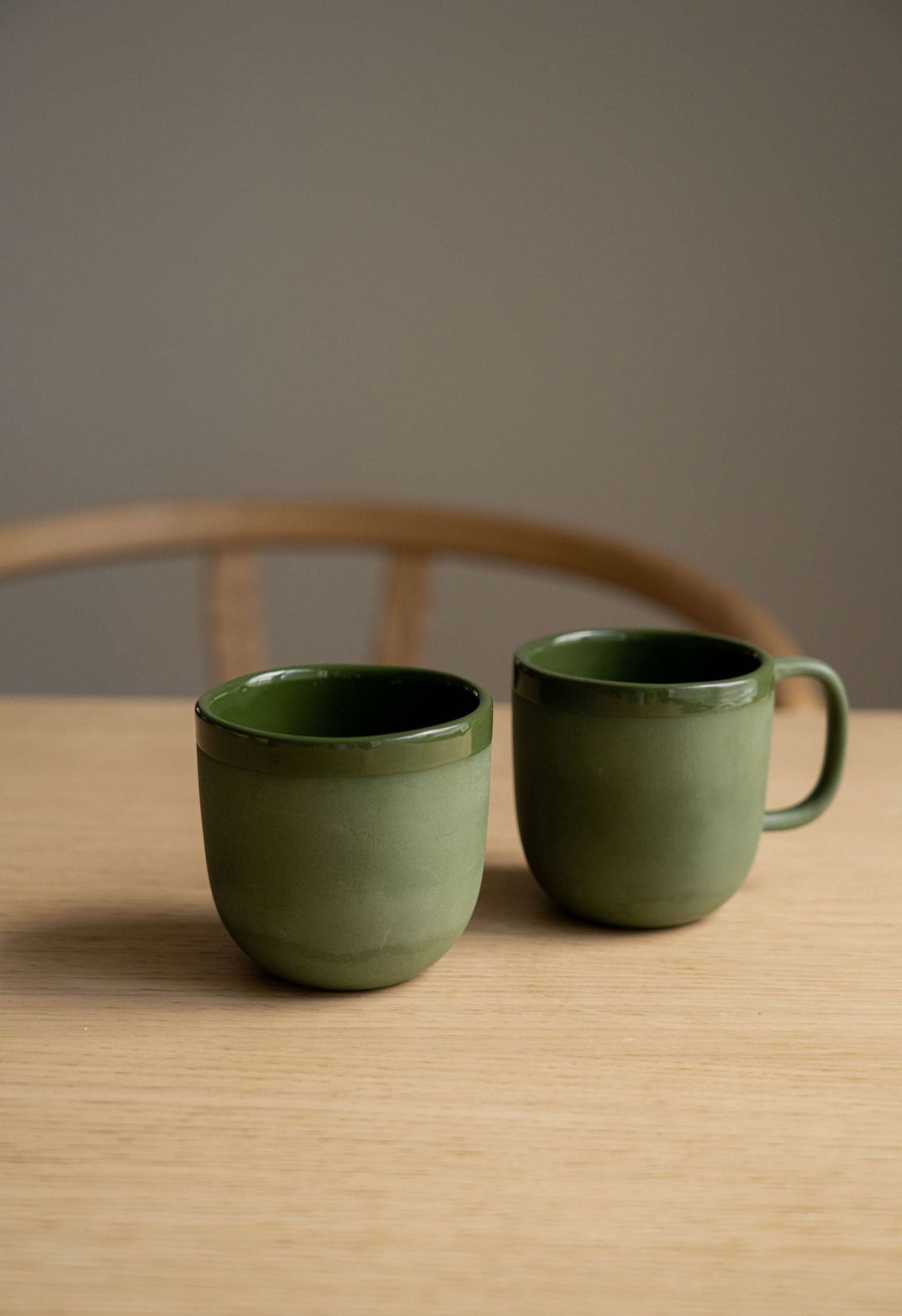 Handmade Porcelain Coffee Mug. Green