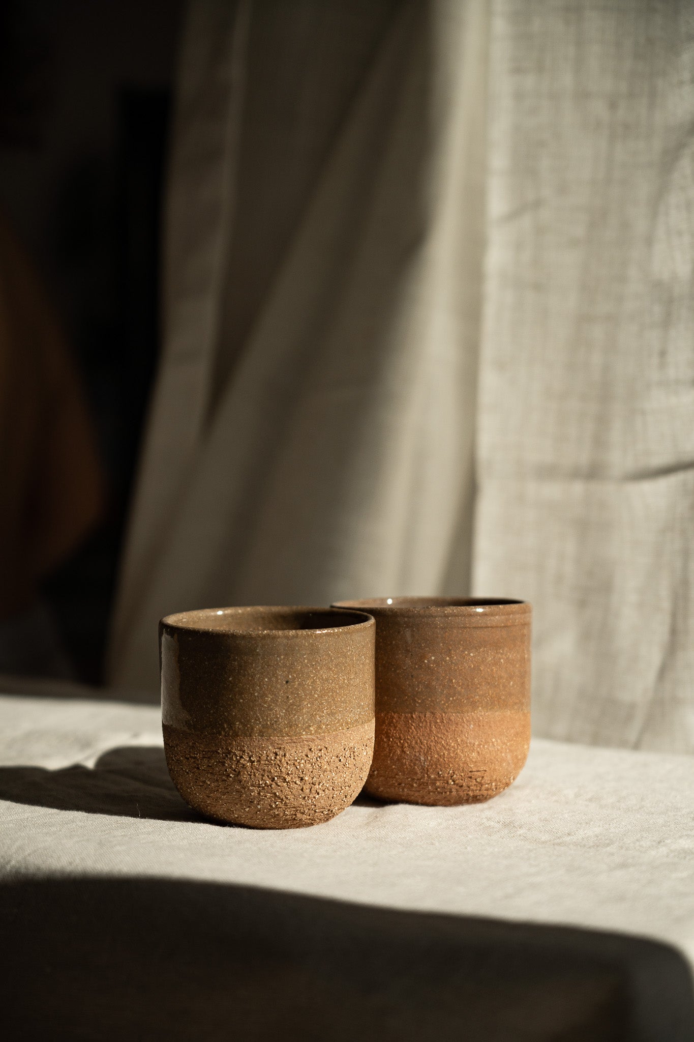 Handmade Pottery Coffee Cup – Rustic Pinkish Red Stoneware