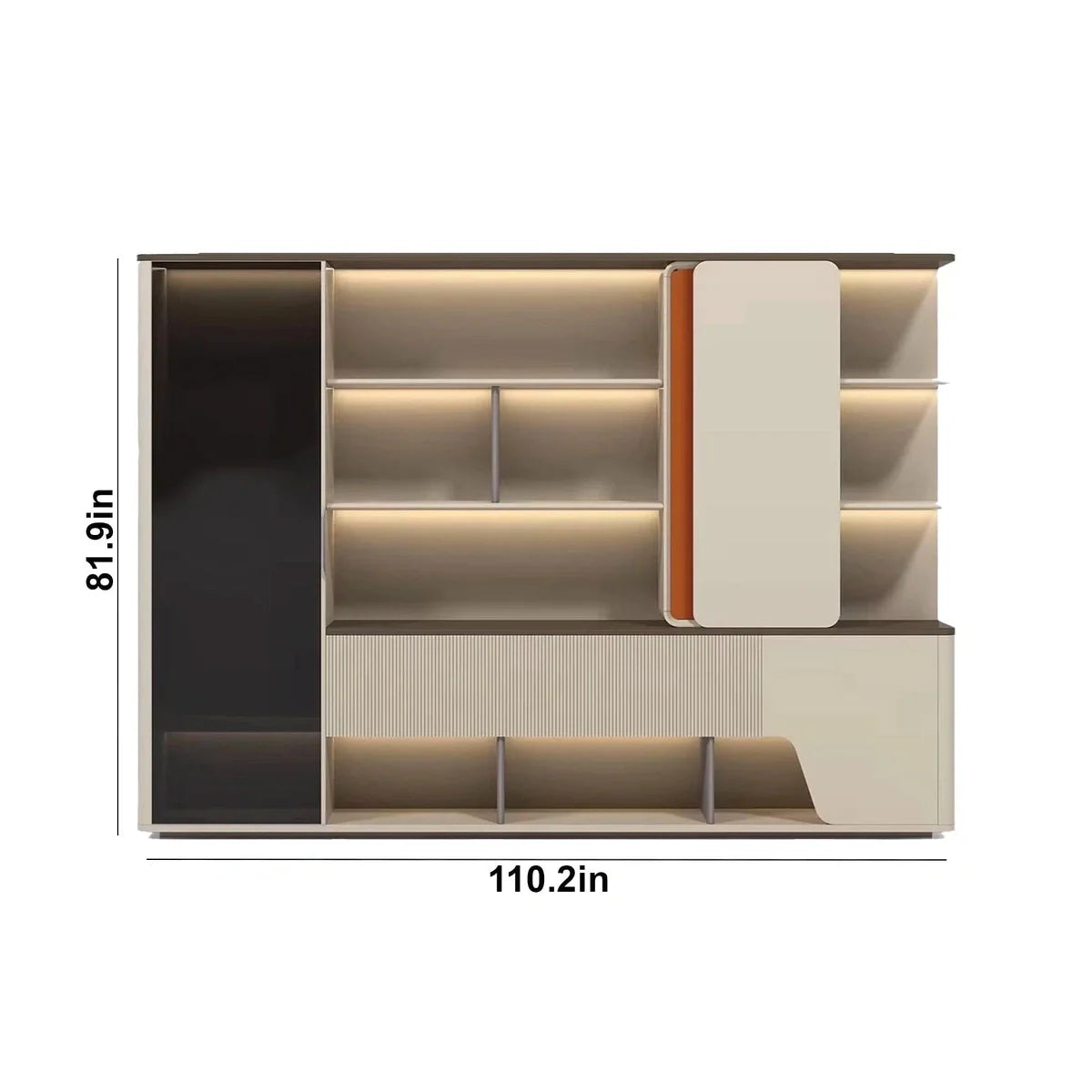 Harbord · Modern Office Shelves w/ Lighting, Storage