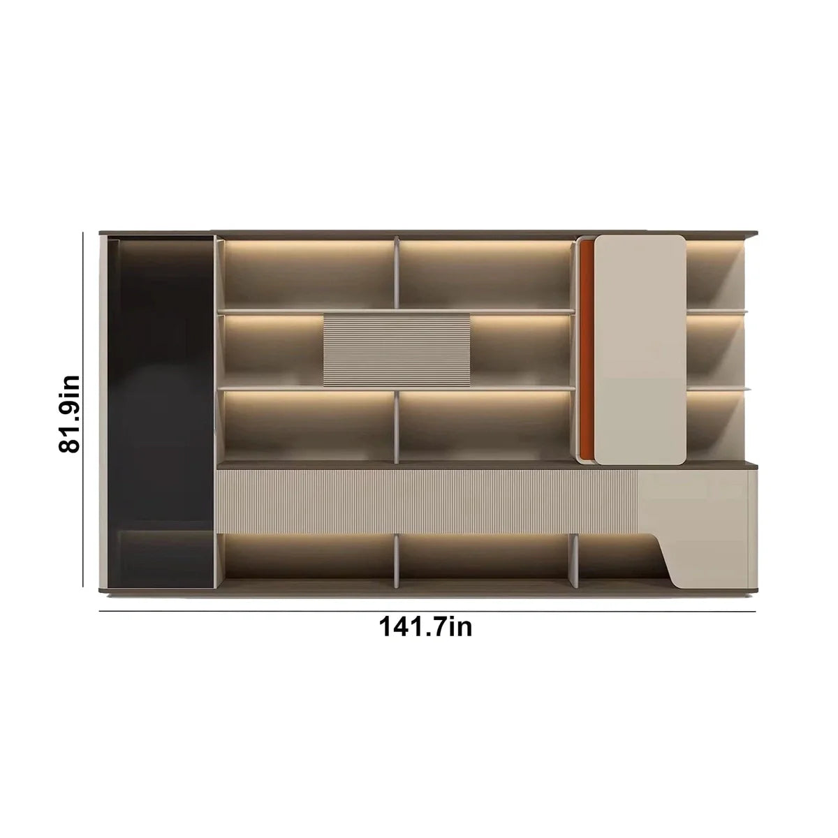 Harbord · Modern Office Shelves w/ Lighting, Storage