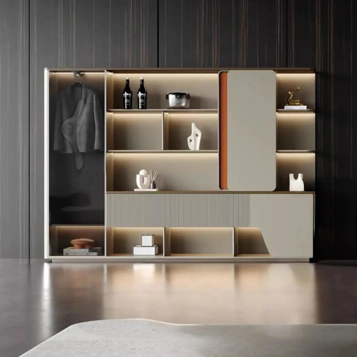 Harbord · Modern Office Shelves w/ Lighting, Storage