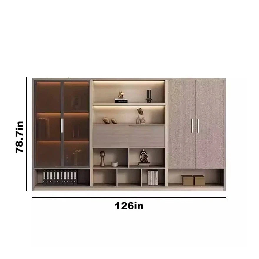 Hartwell · Modern Office Shelves w/ Lighting & Storage