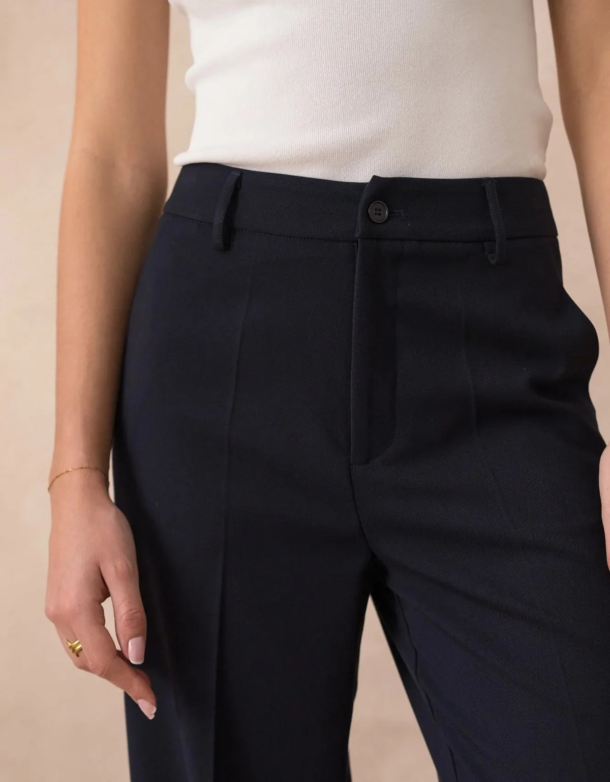 [Heather] Wide-Leg Tailored Trousers