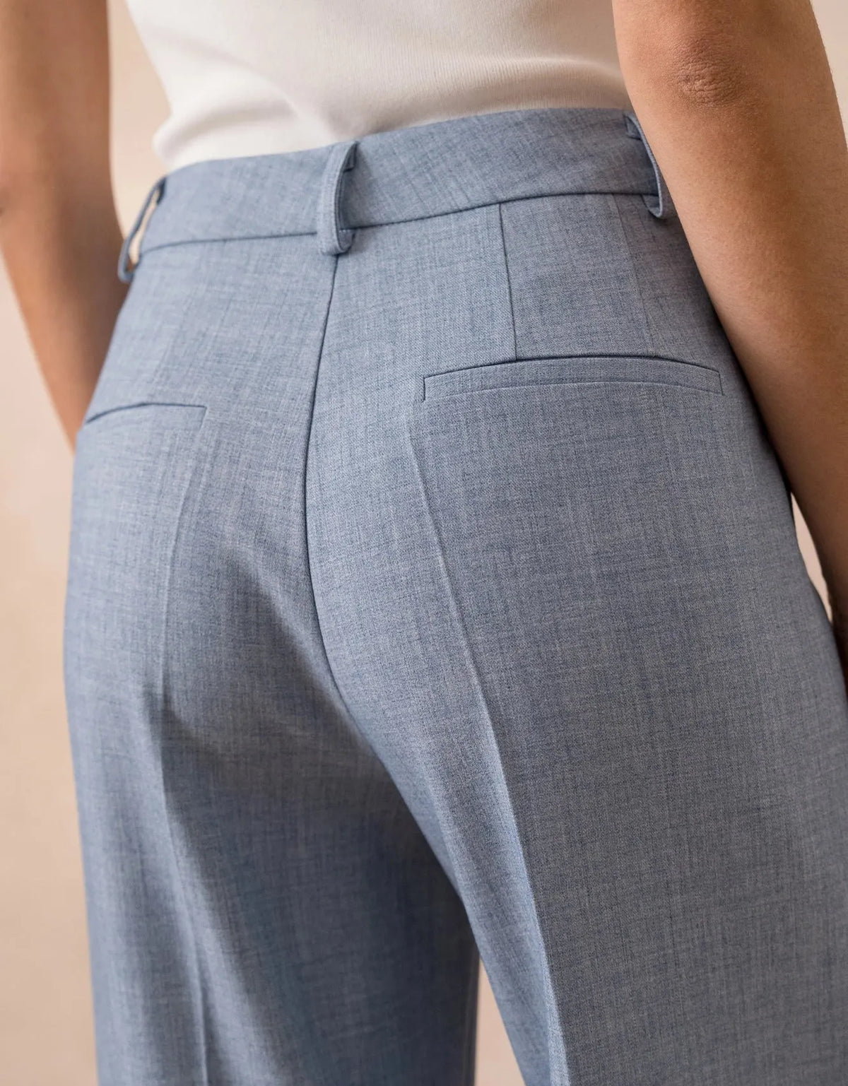 [Heather] Wide-Leg Tailored Trousers