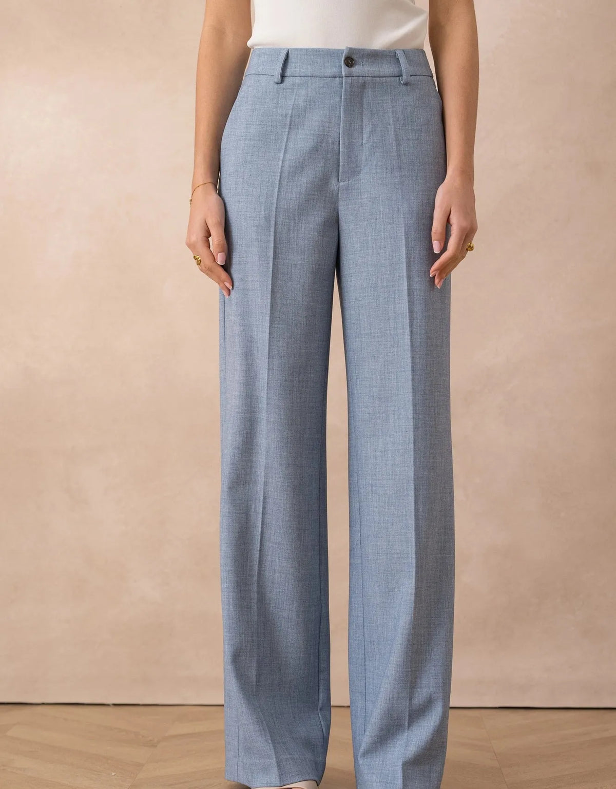 [Heather] Wide-Leg Tailored Trousers