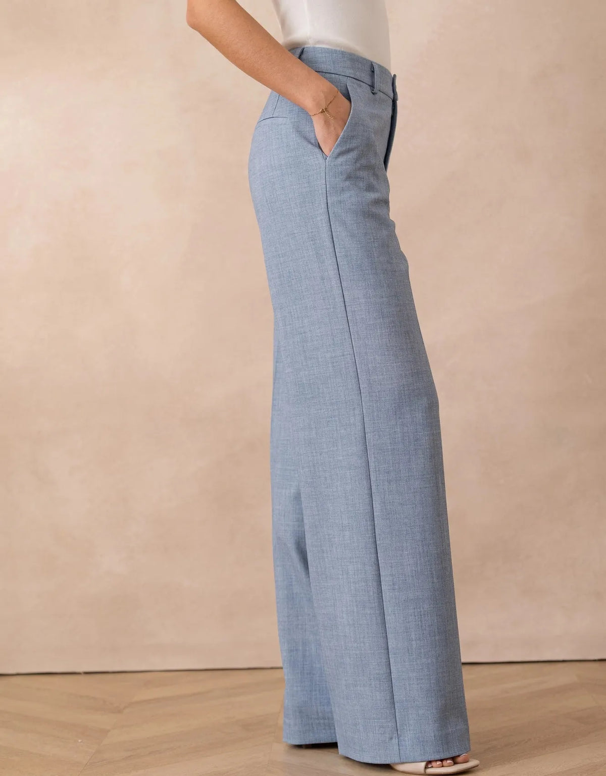 [Heather] Wide-Leg Tailored Trousers