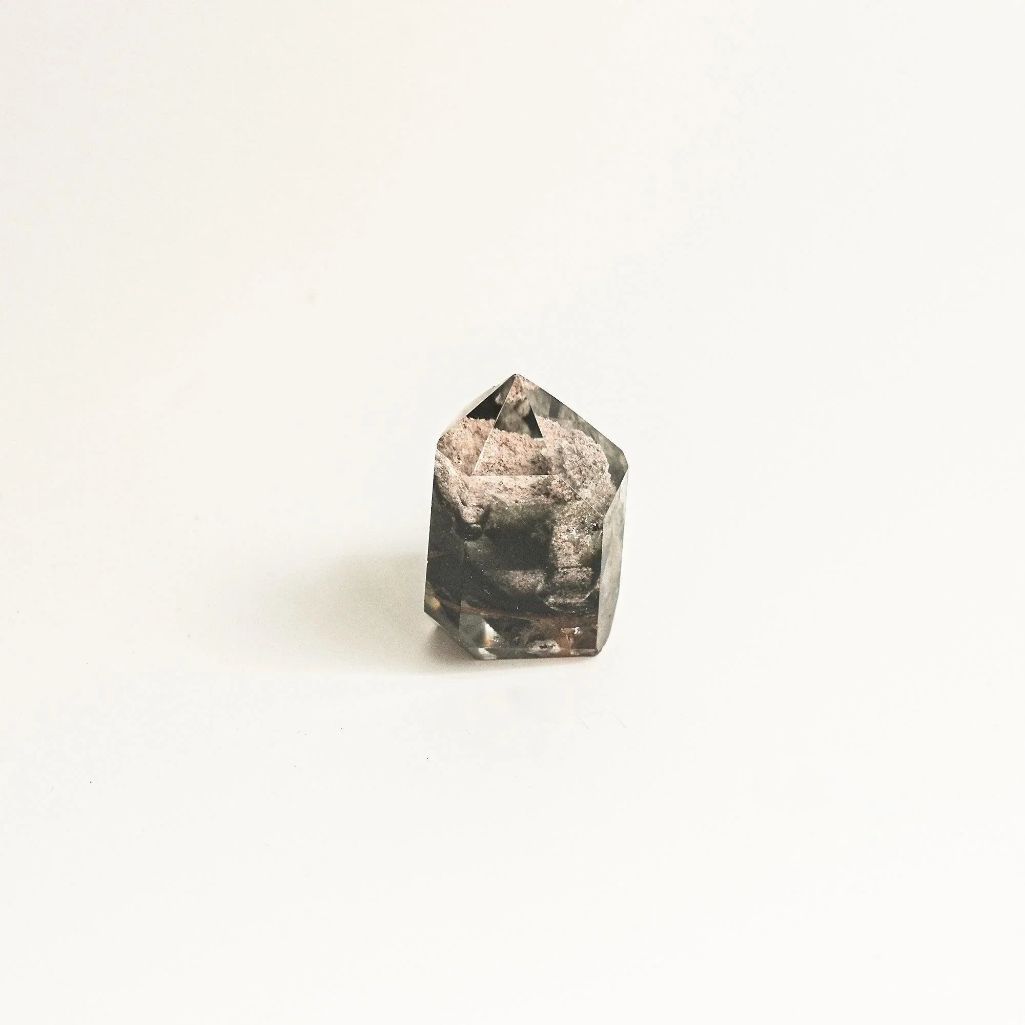 Hematite Phantom Quartz Crystal Tower | Short