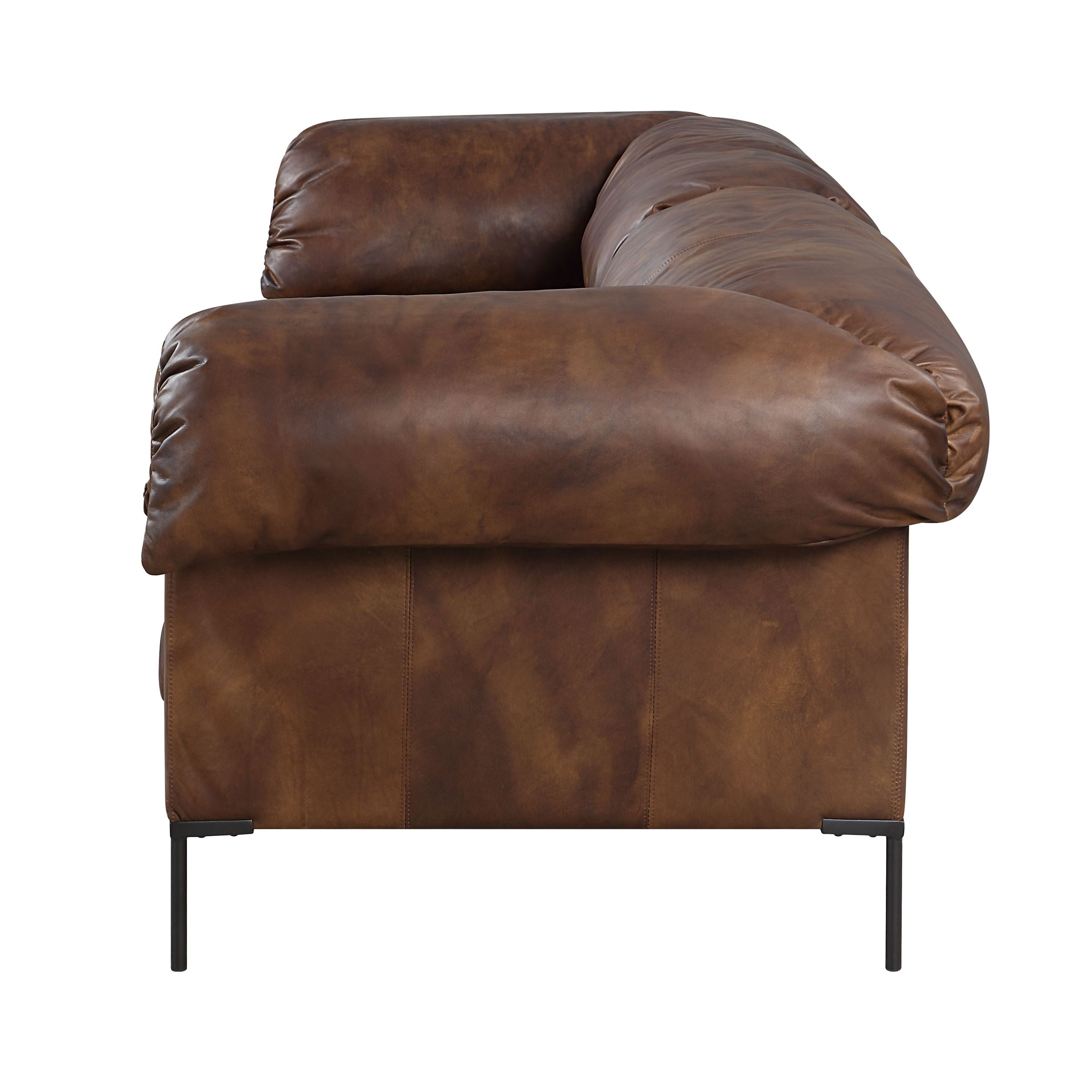 Jaron Mocha Top Grain Leather Sofa