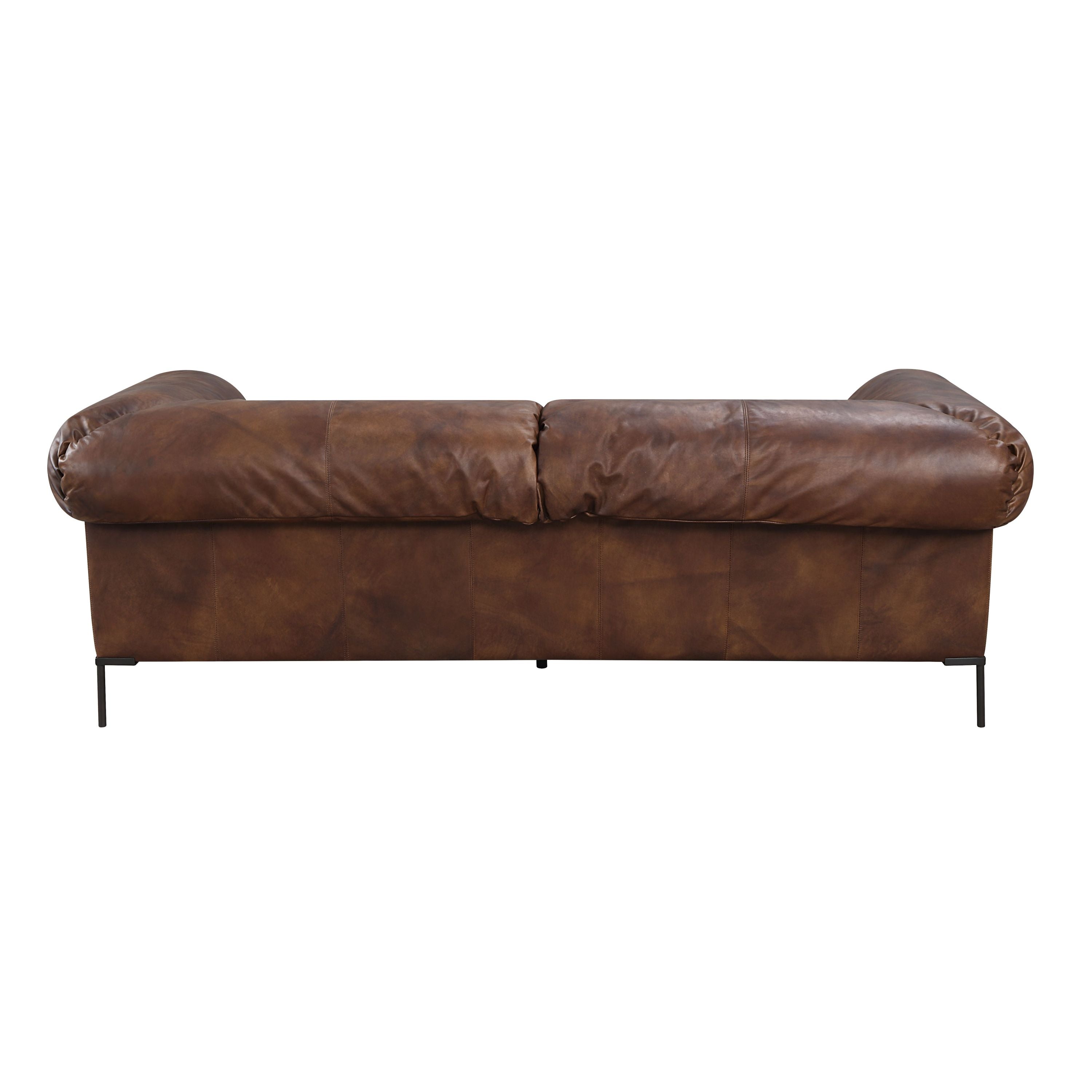 Jaron Mocha Top Grain Leather Sofa
