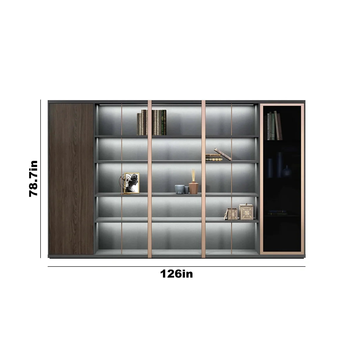 Keats · Office Library Shelves w/ Lighting, Suit Closet & Storage