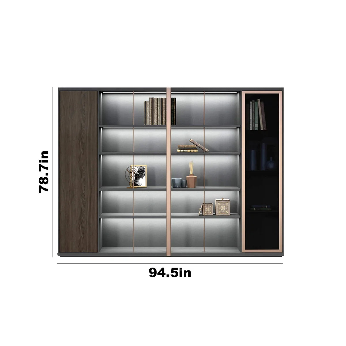 Keats · Office Library Shelves w/ Lighting, Suit Closet & Storage
