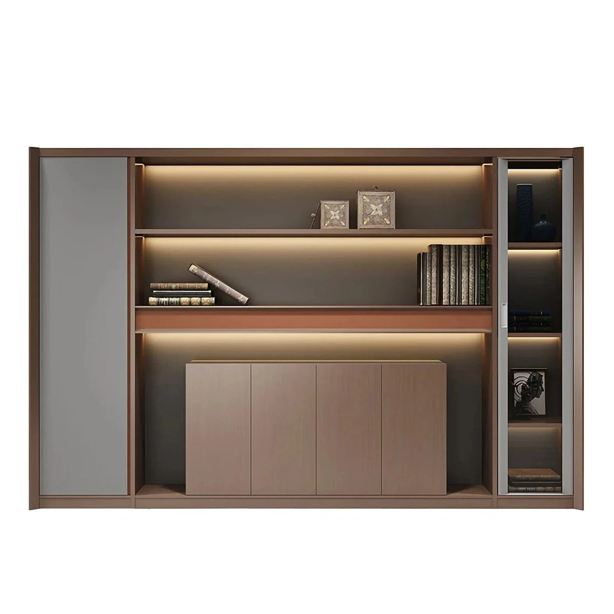 Kelham · Office Shelves w/ Lighting & Storage