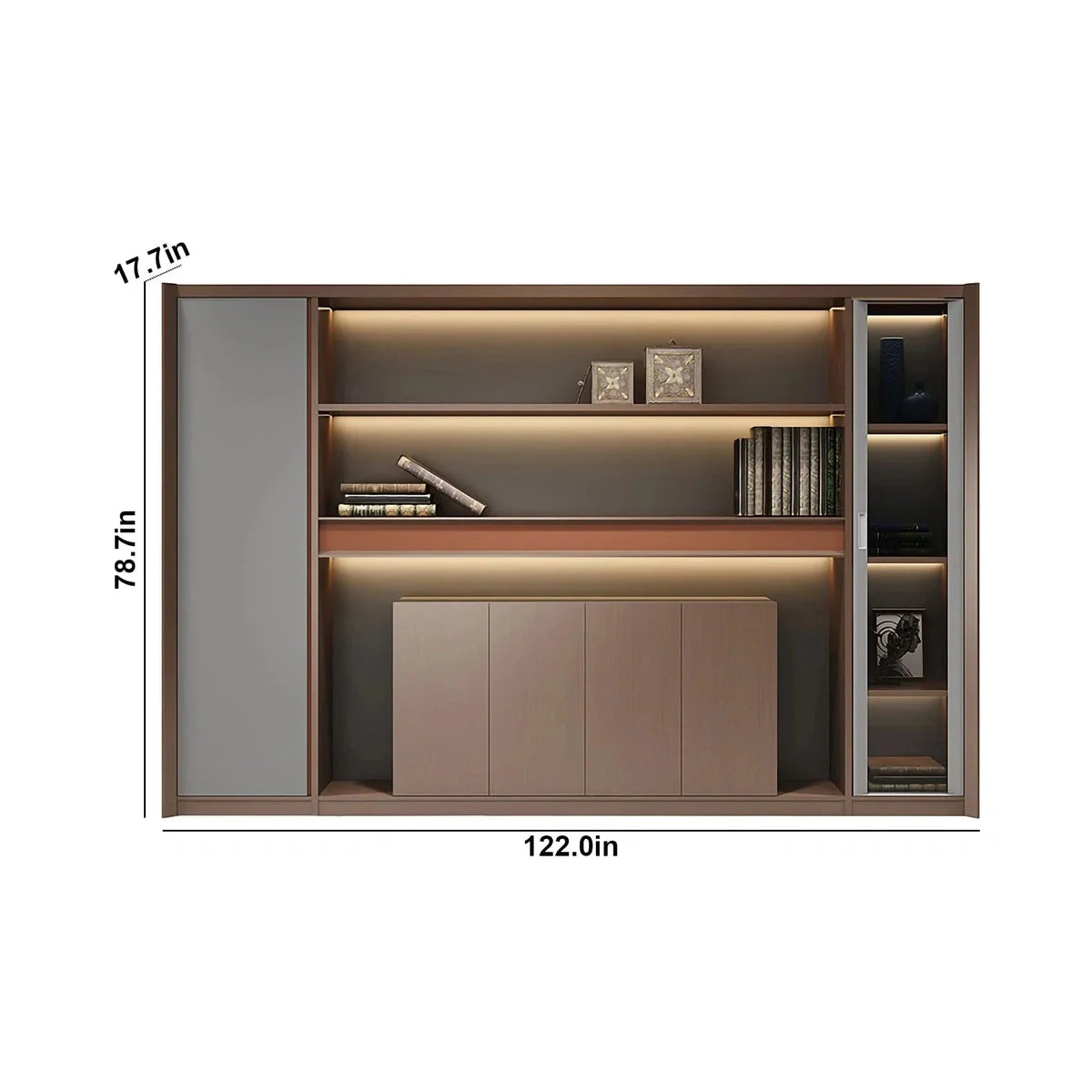 Kelham · Office Shelves w/ Lighting & Storage