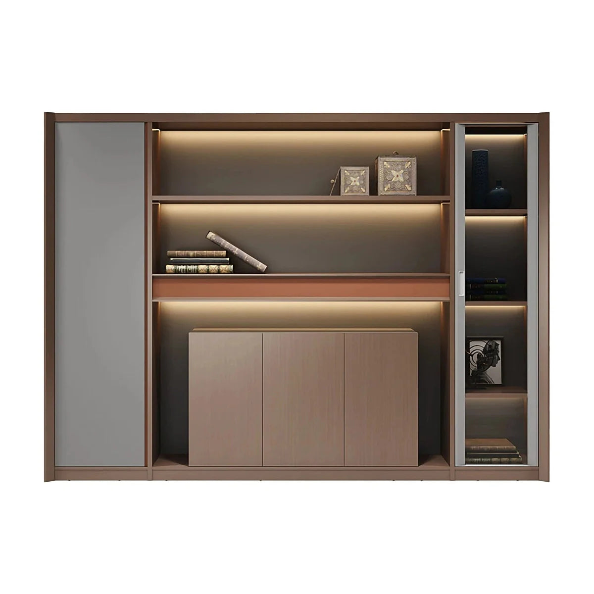 Kelham · Office Shelves w/ Lighting & Storage