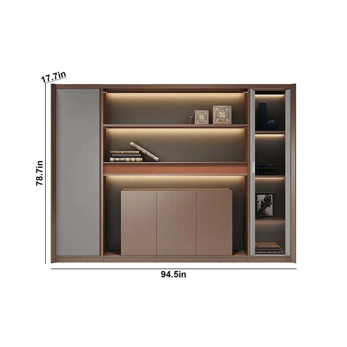 Kelham · Office Shelves w/ Lighting & Storage