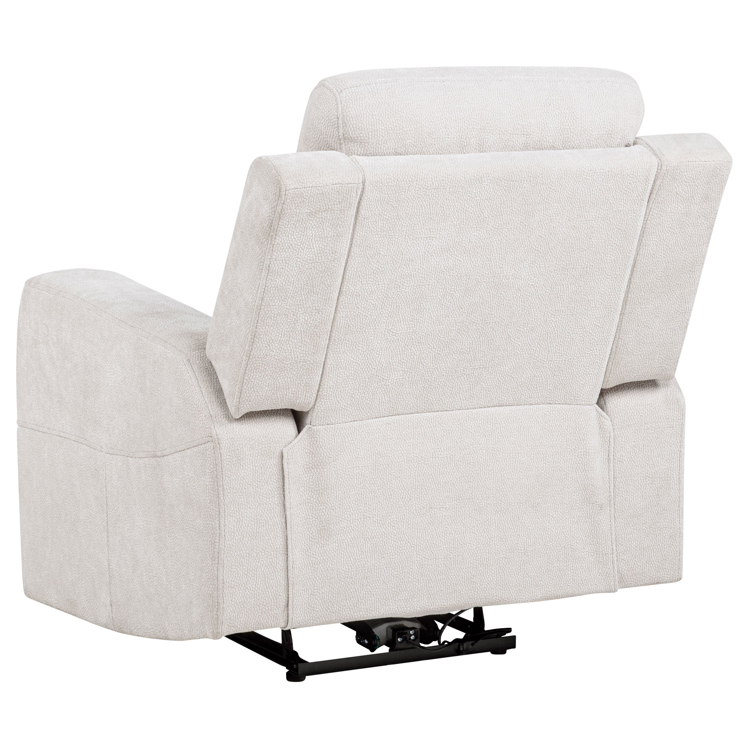 Kennett Chenille Upholstered Power Recliner Chair Ivory